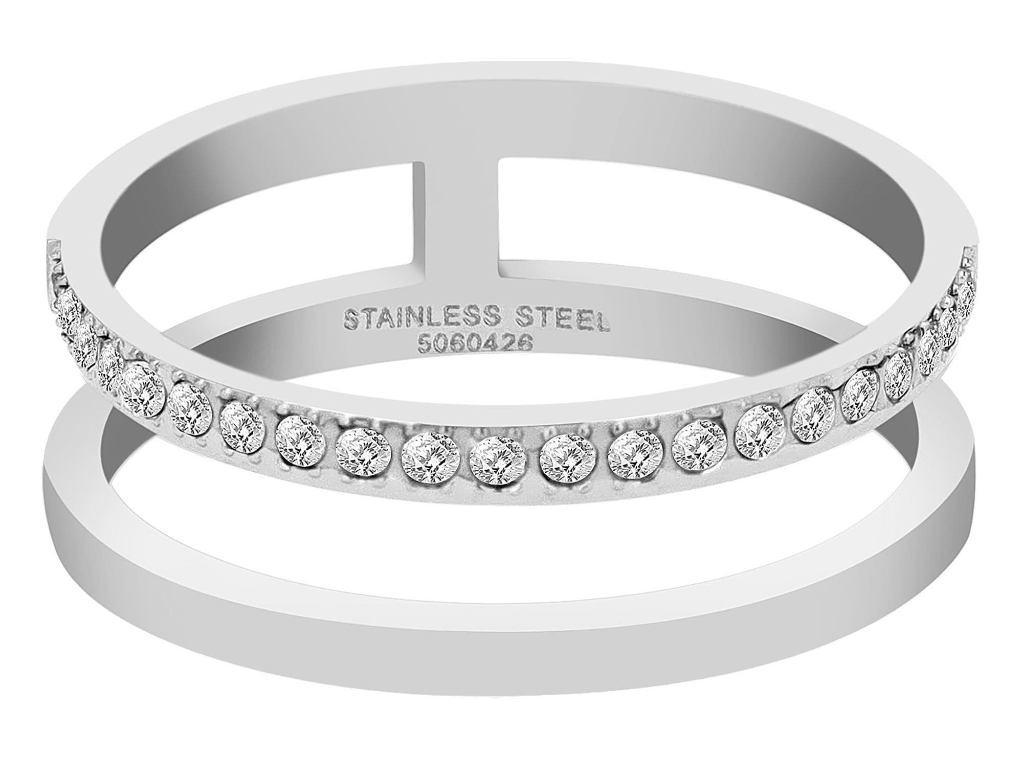 Adelia´s Fingerring »Damen Ring aus Edelstahl mit Strass Steinchen«