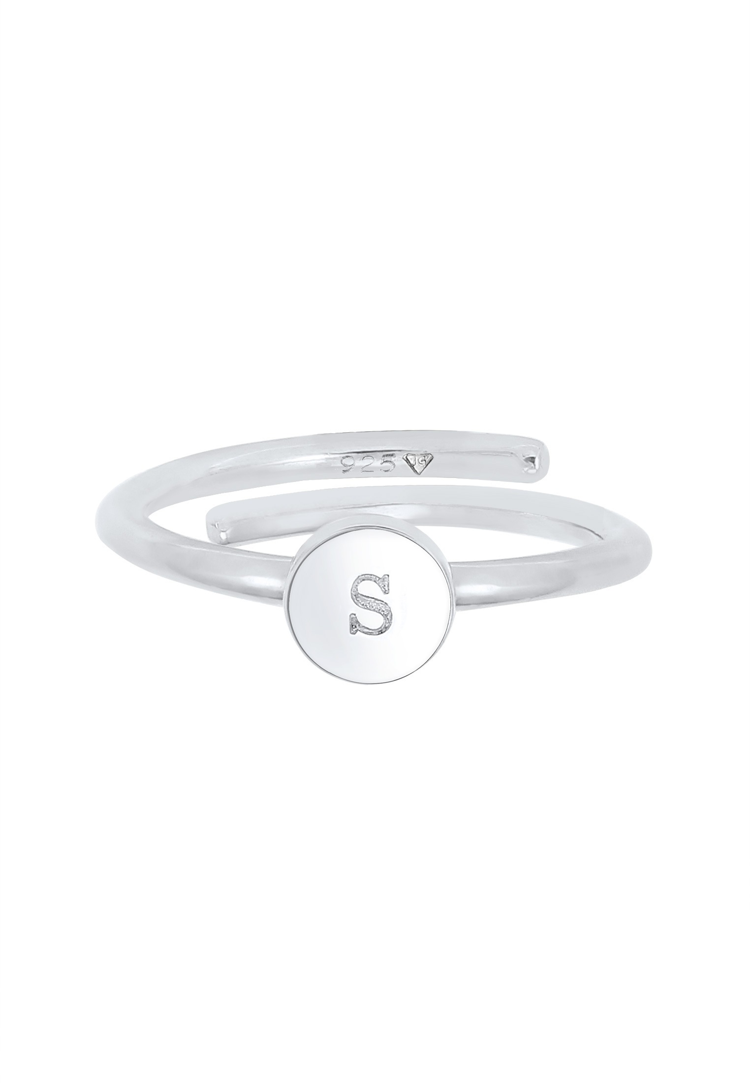 Elli Silberring »Ring Verstellbar Initiale Kreis 925 Sterling Silber«