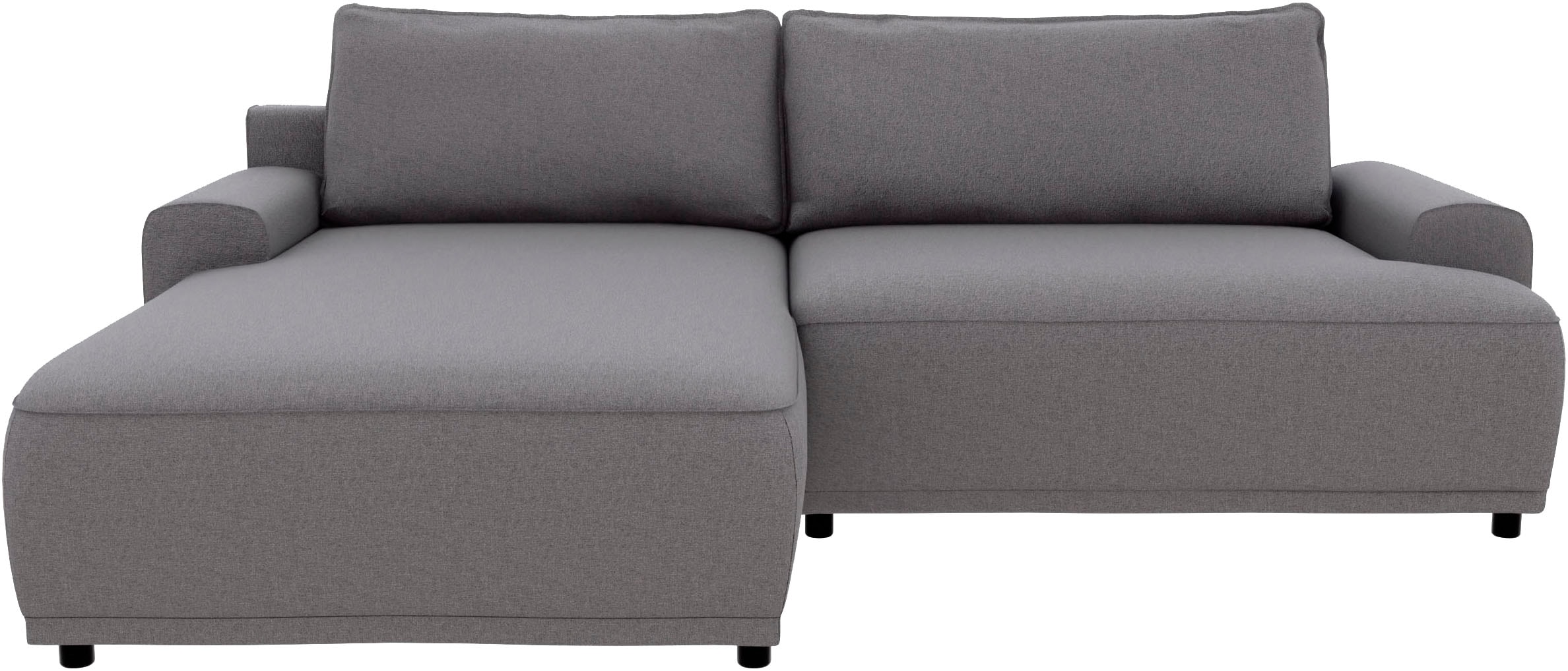 TRENDMANUFAKTUR Ecksofa »Fordon, Schlafsofa mit Bettkasten, Couch in L-Form, Breite 250 cm«, in Struktur LUMOS, 3D-Effekt, anthrazit, Recamiere links