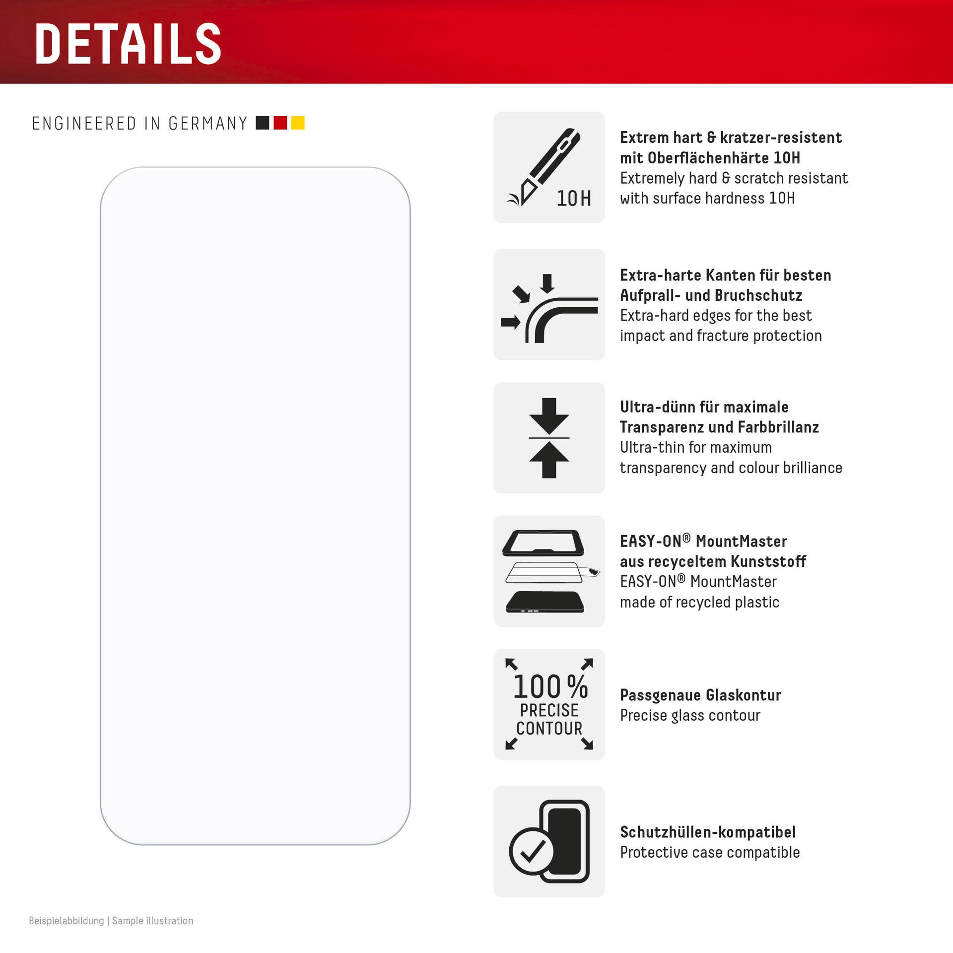 Displex Displayschutzglas »Real Glass Screen Protector« für Google Pixel 11 Pro XL Displayschutzfolie