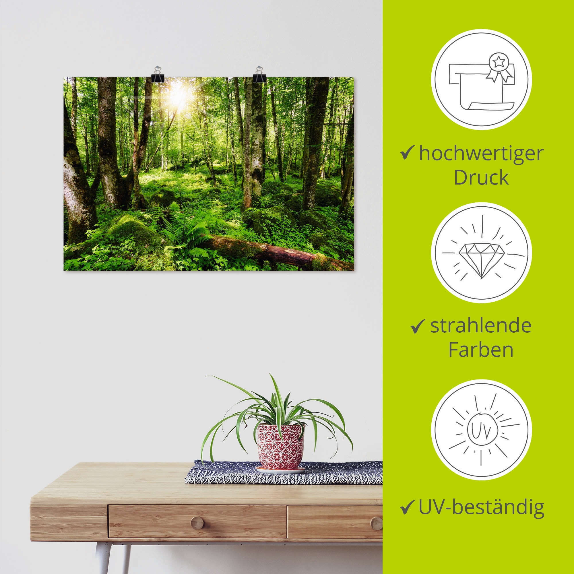 Artland Wandbild »Wald«, Wald, (1 St.), als Leinwandbild, Poster, Wandaufkleber in verschied. Größen