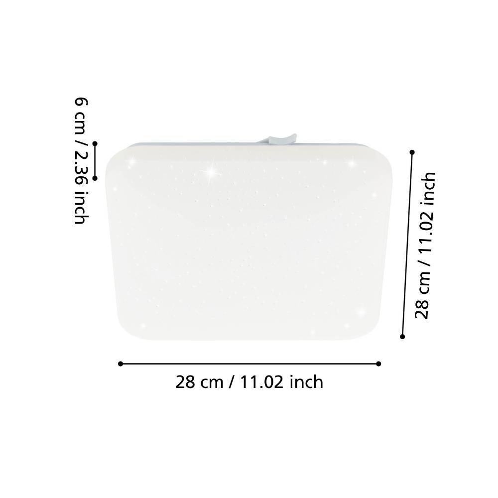 EGLO LED Deckenleuchte »FRANIA-S«, LED-Board, Warmweiß, weiß / L28 x H7 x B28 cm / inkl. 1 x LED-Platine (je 10W, 1100lm, 3000K) / Deckenlampe - Schlafzimmerlampe - Büroleuchte - Lampe - Schlafzimmer - Küche - Flur - Flurlampe - Küchenlampe