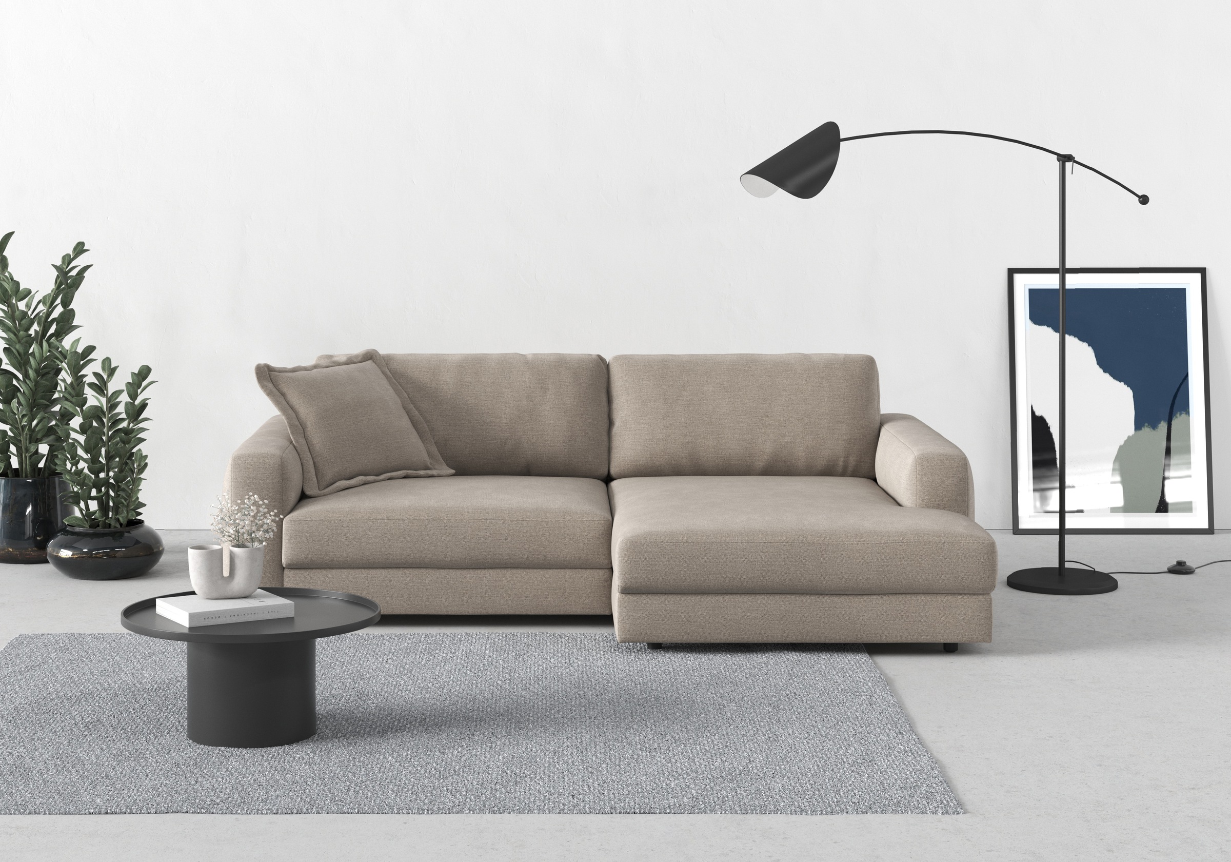 TRENDMANUFAKTUR Ecksofa »Bourbon, Designsofa mit tollem Sitzkomfort, L-Form,«, extra tiefe Sitzfläche, wahlweise mit Sitztiefenverstellung