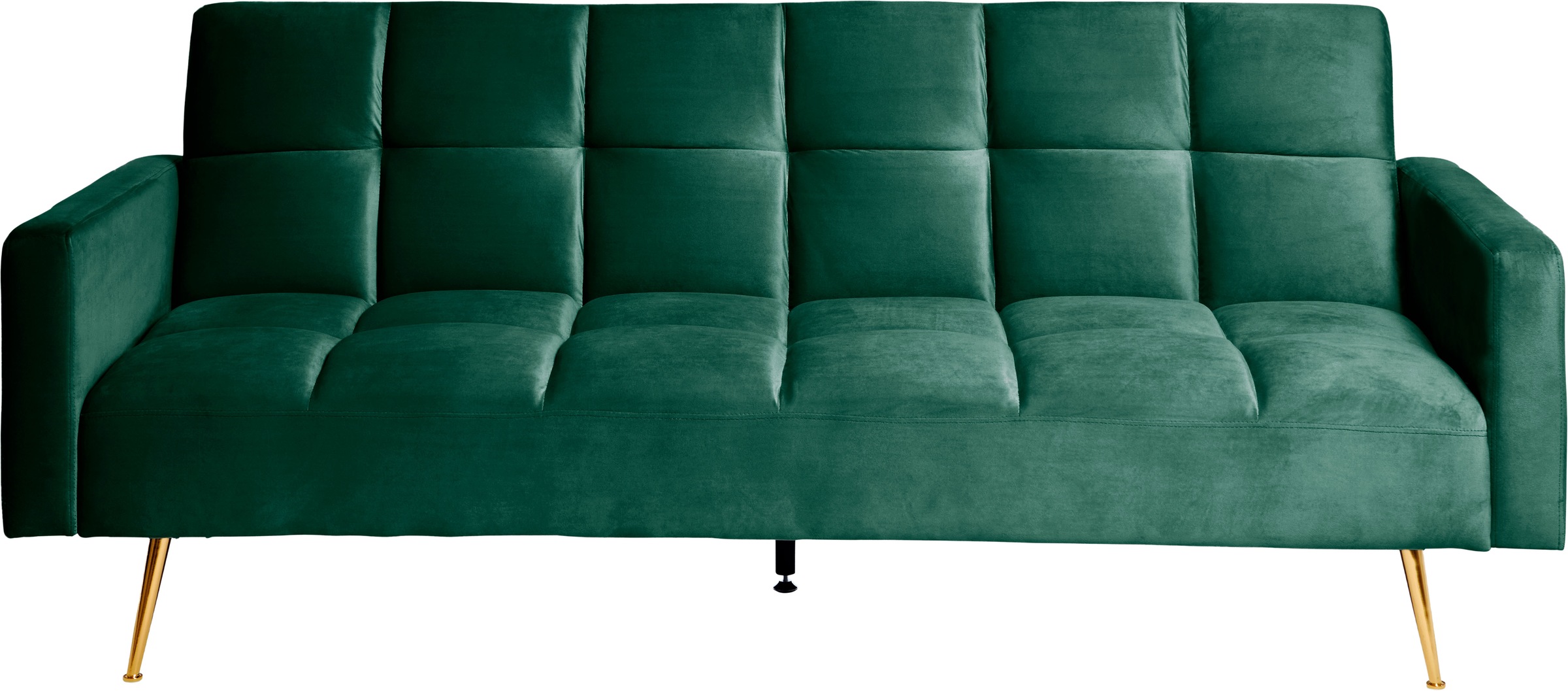 Jahnke Schlafsofa »CHILLAX POSH« mit Schlaffunktion, edler Samtstoff & Füße im Gold-Look, Breite 213 cm