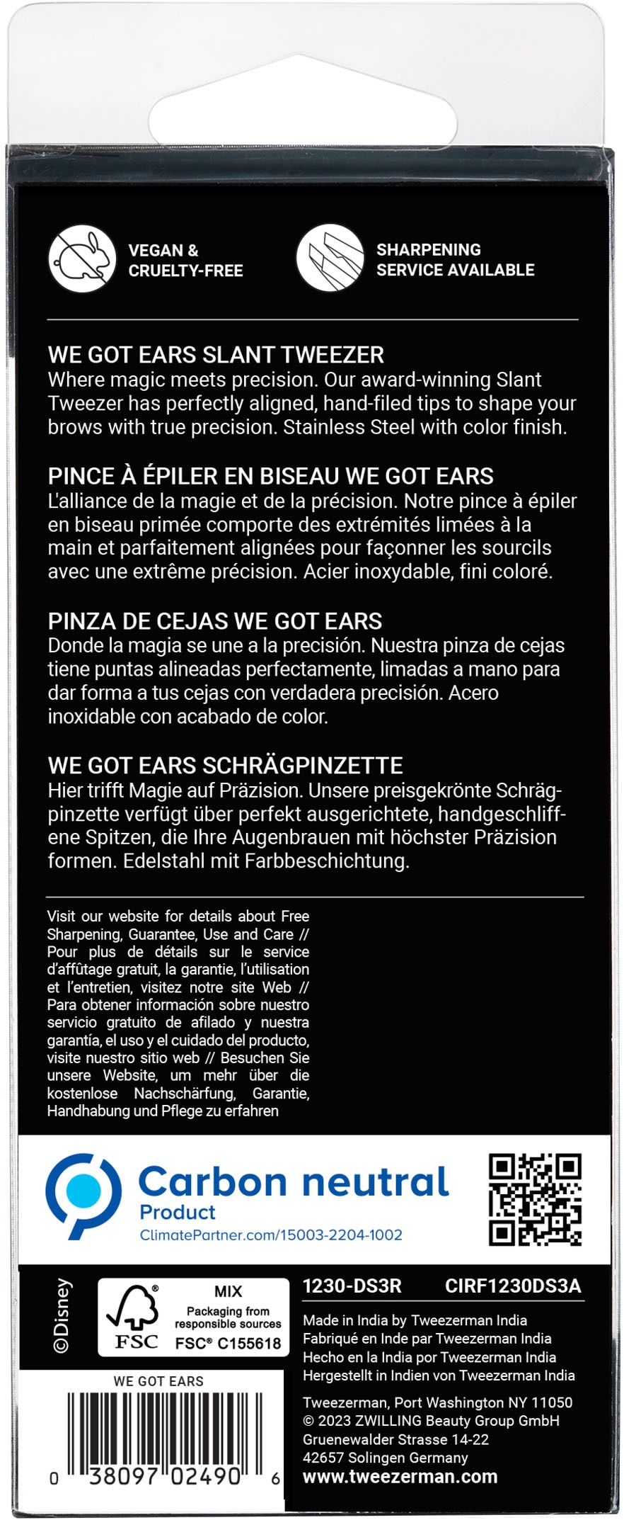 TWEEZERMAN Pinzette »We got Ears Slant Tweezer«, Schräge Pinzette