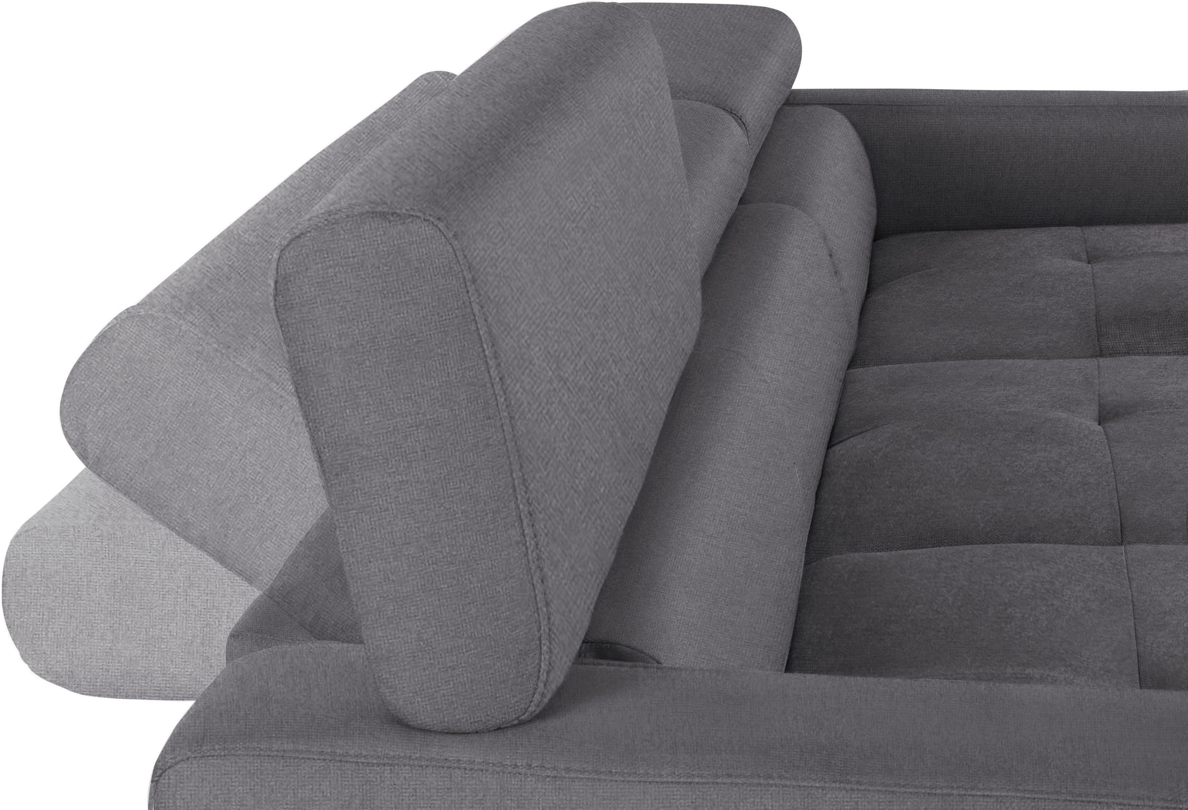 COTTA Ecksofa »Sammy L-Form«, inklusive Kopfteilverstellung, wahlweise mit Bettfunktion