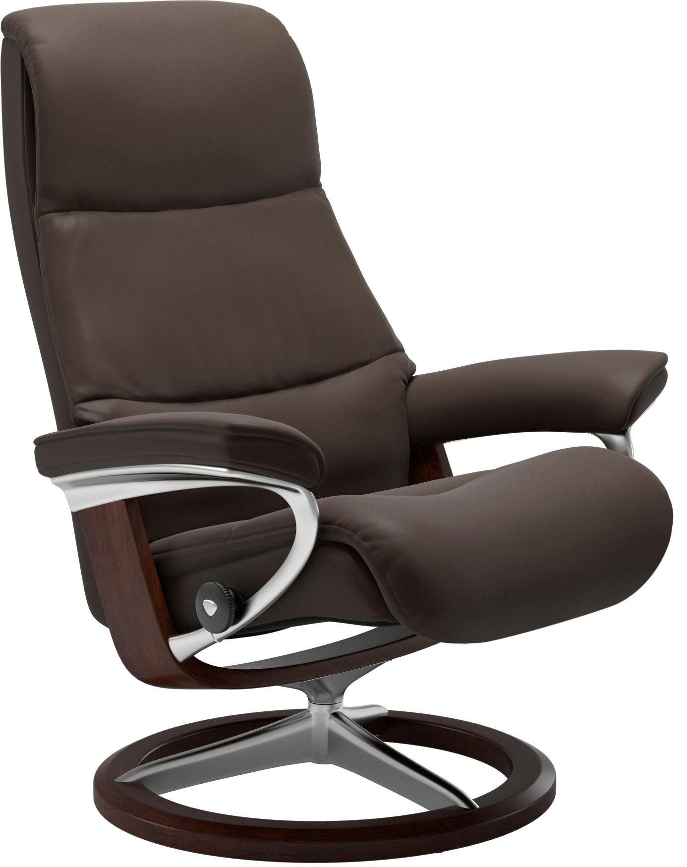 Stressless® Relaxsessel »View«, (Set, Relaxsessel mit Hocker), mit Signature Base, Größe S,Gestell Braun