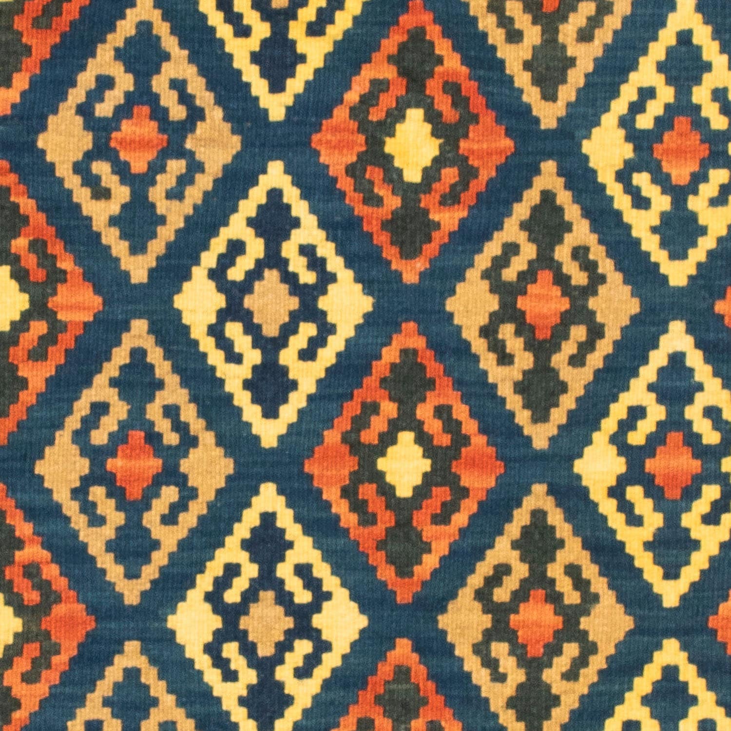 morgenland Wollteppich »Kelim - Oriental quadratisch - 107 x 100 cm - dunkelblau«, quadratisch, Wohnzimmer, Einzelstück