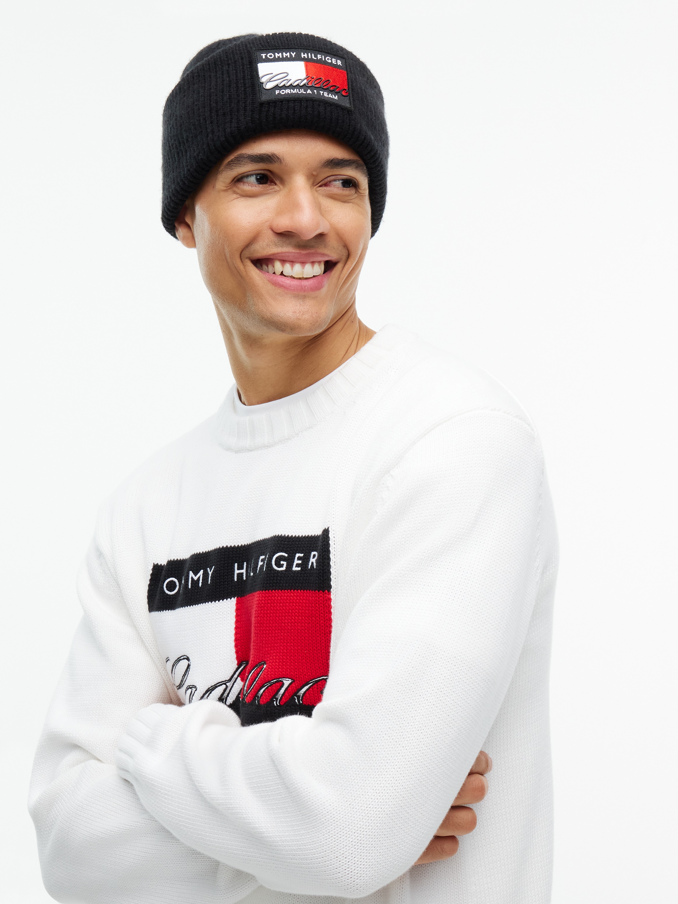 Tommy Hilfiger Beanie »TH x Cadillac Formula 1® Team-Flag-Logo« Wollmix, Unisex