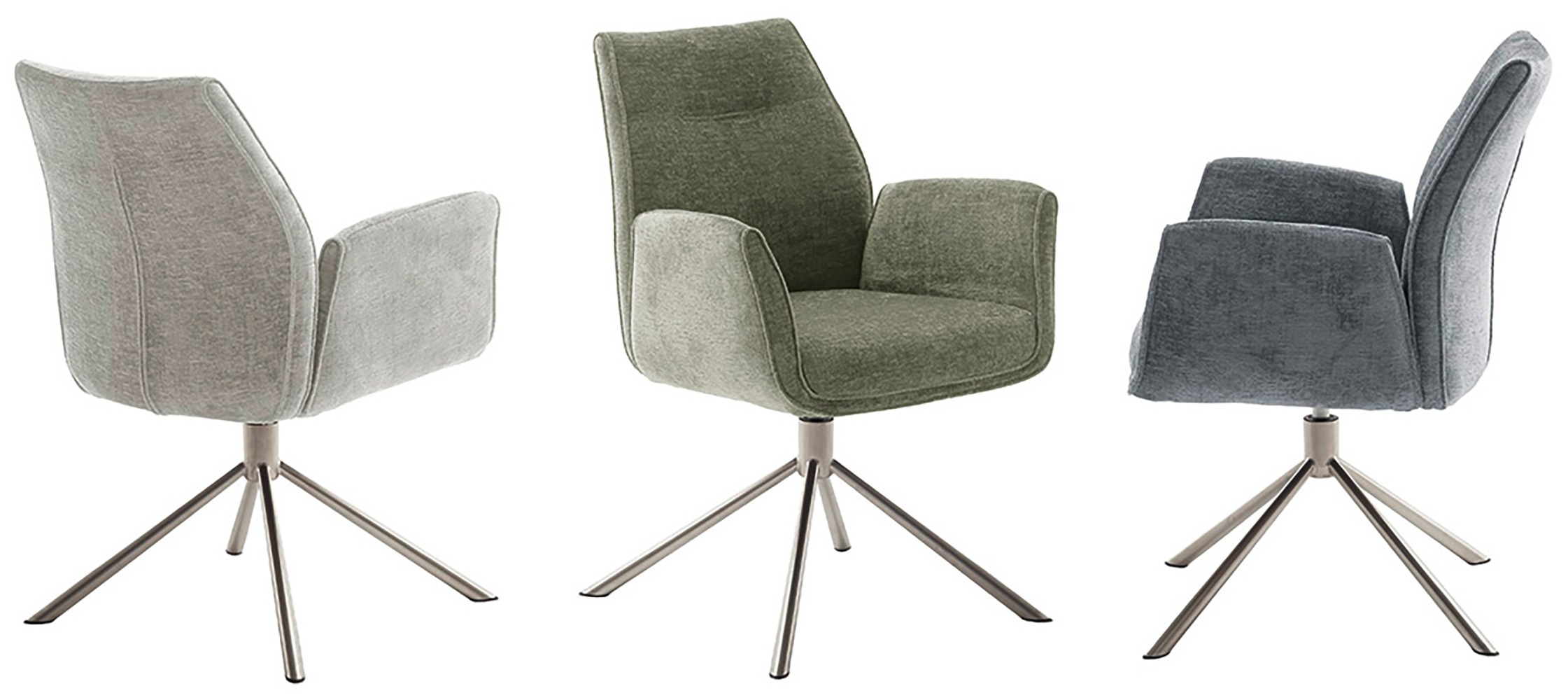 MCA furniture Esszimmerstuhl, Chenilleoptik, (2er-Set), drehbar 360°, Belastbarkeit 120 kg, Sitzhöhe ca. 50 cm