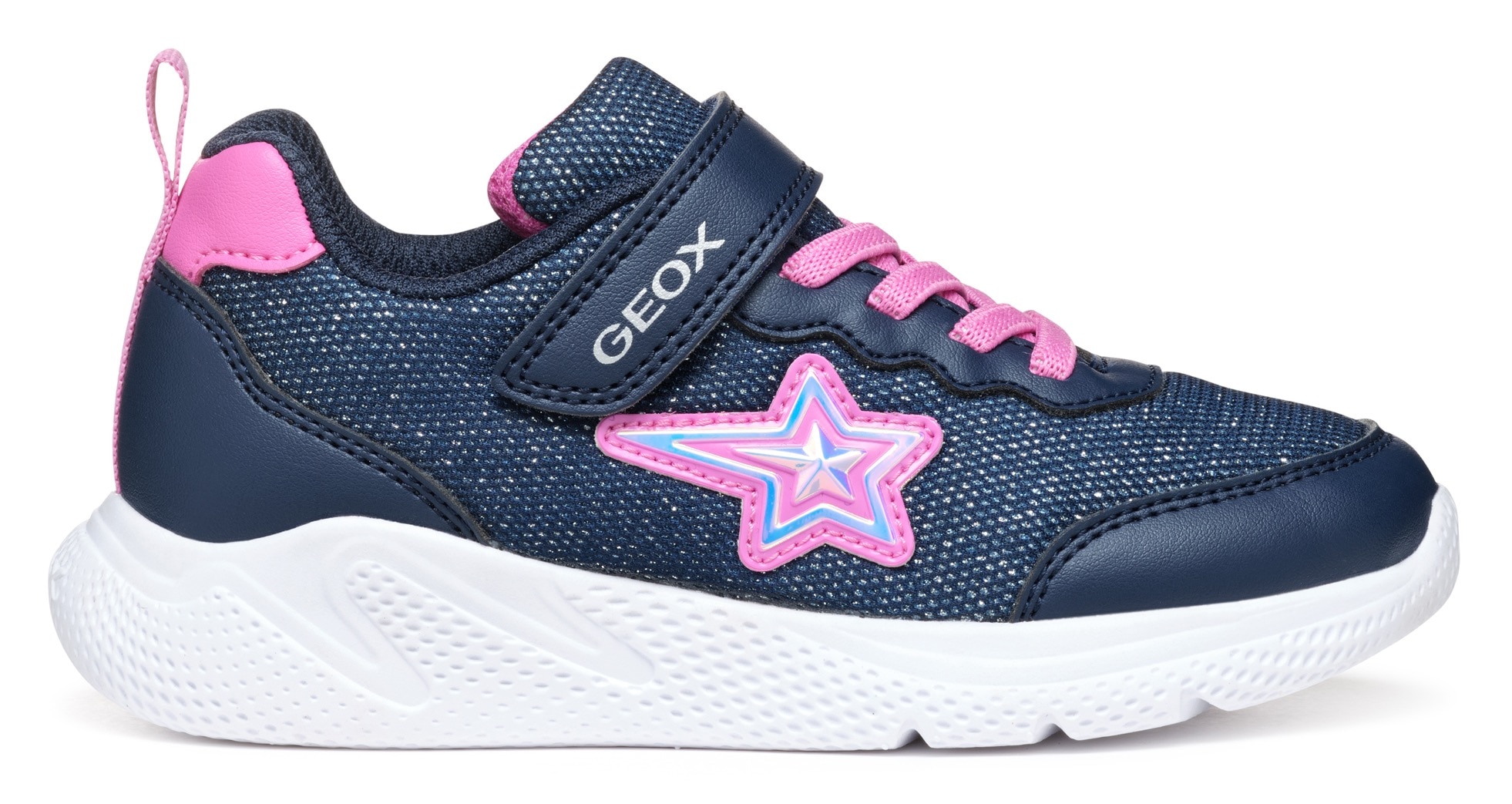 Geox Sneaker »J SPRINTYE GIRL«, Freizeitschuh, Klettschuh mit Glitzer Stern