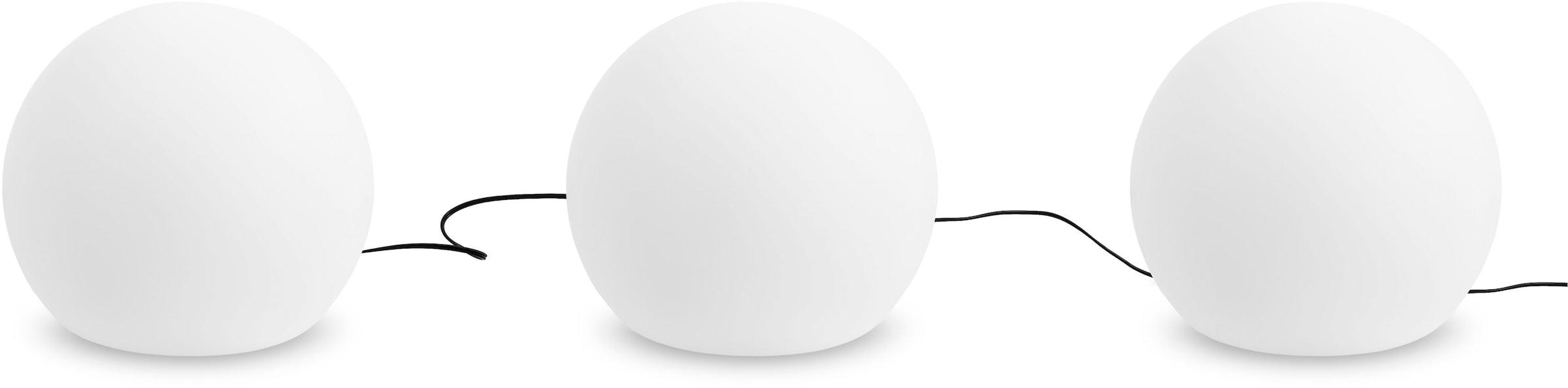 OTTO home LED Solarleuchte »Ollira, LED-Solar Kugelleuchten, 3er Set« LED-Modul 3 Stk. Warmweiß mit Erdspießen