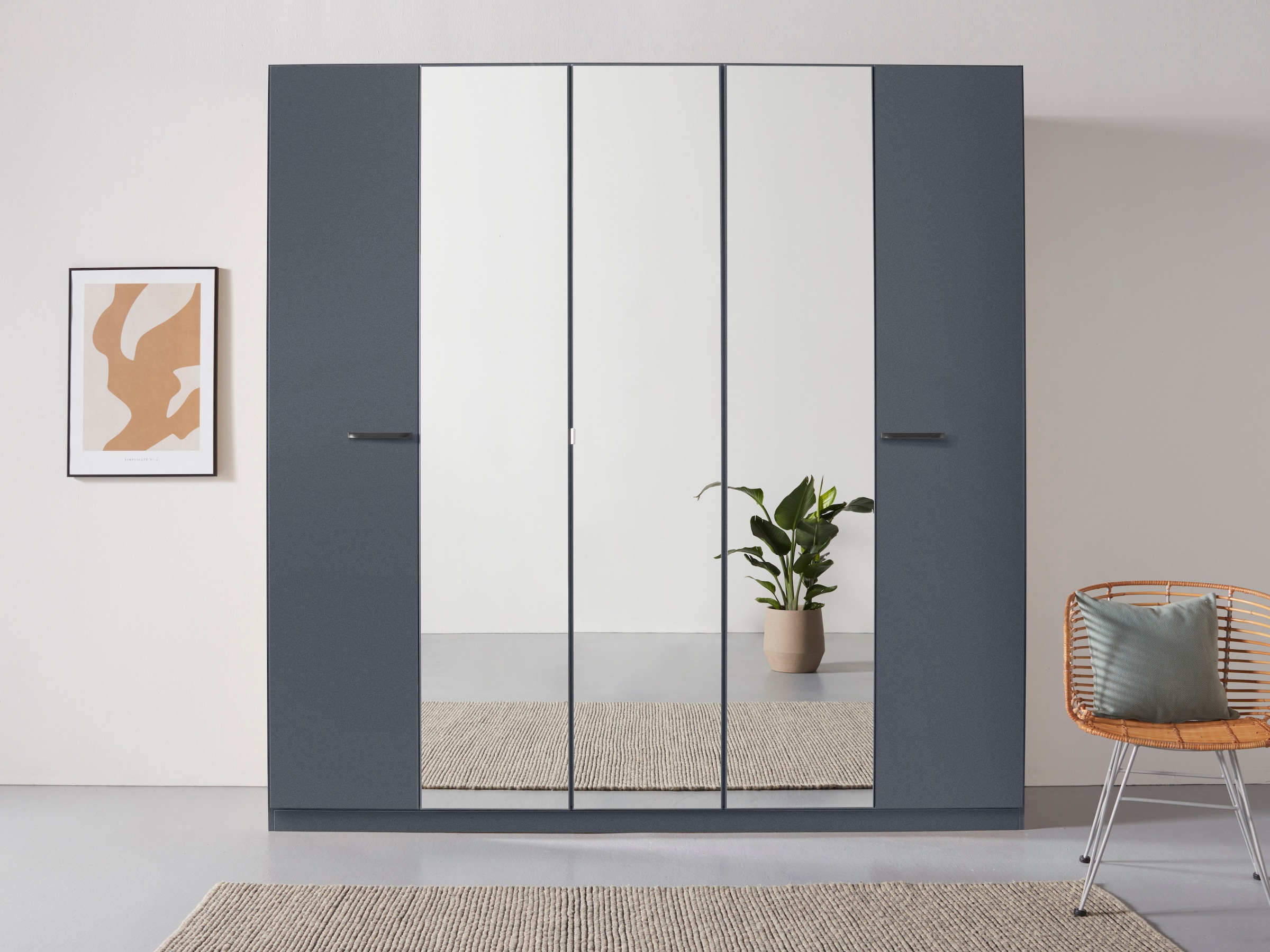 rauch Drehtürenschrank »Kleiderschrank Schrank Garderobe TOPSELLER OTELI inkl. Inneneinteilung«, (erhältlich in Breiten 91-360 cm, ab Breite 136cm inkl. Innenschubladen), mit zusätzlichen Einlegeböden, optional mit Spiegel MADE IN GERMANY