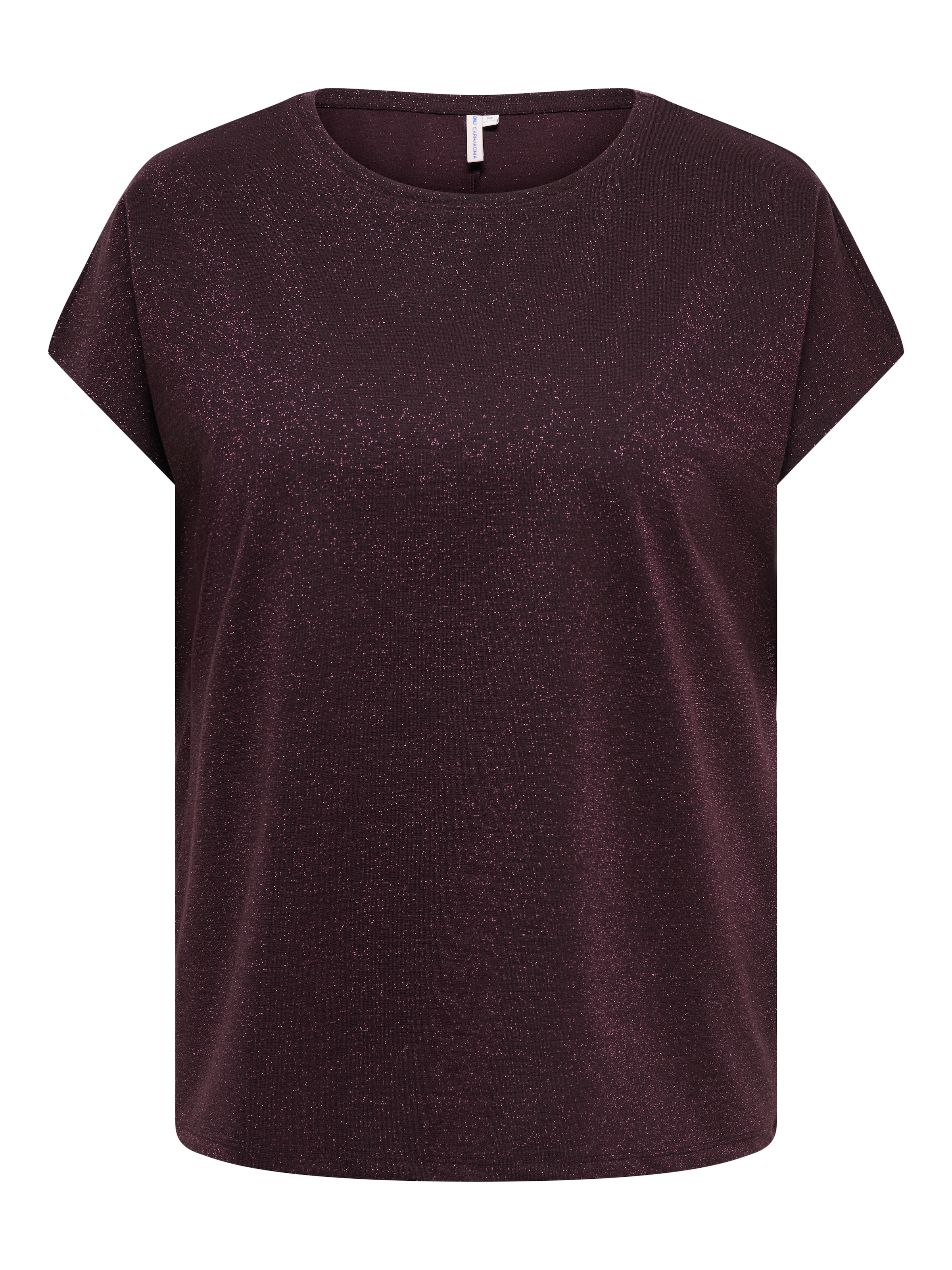 ONLY CARMAKOMA Kurzarmshirt »CARMOSTER GLITTER S/S TOP JRS NOOS« Viskosemischung, regular fit