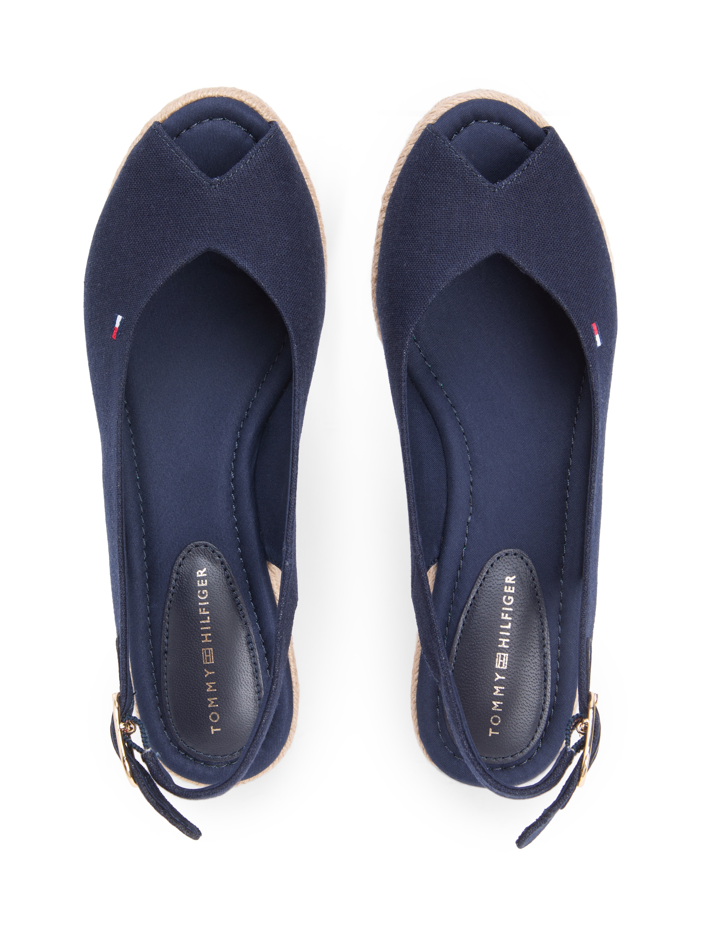 Tommy Hilfiger Keilsandalette »MID WEDGE ESPAD SLINGBACK«  Sommerschuh, Riemchensandale mit Flaggen-Stickerei