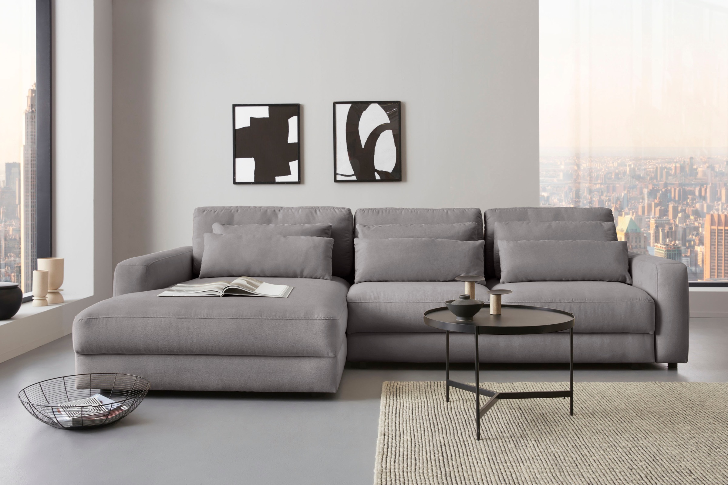 Places of Style Ecksofa »Bloomfield, bequem und elegant, OTTOs Choice, L-Form«, wahlweise mit Bettfunktion und Bettkasten