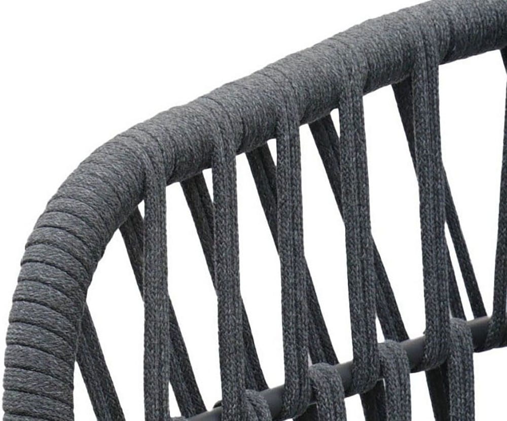 Destiny Garten-Essgruppe »COMO SAN MARINO 4 Se + Tisch OV 180x90cm grau/ anthrazit« Set,  Aluminium, Rope, Polywood