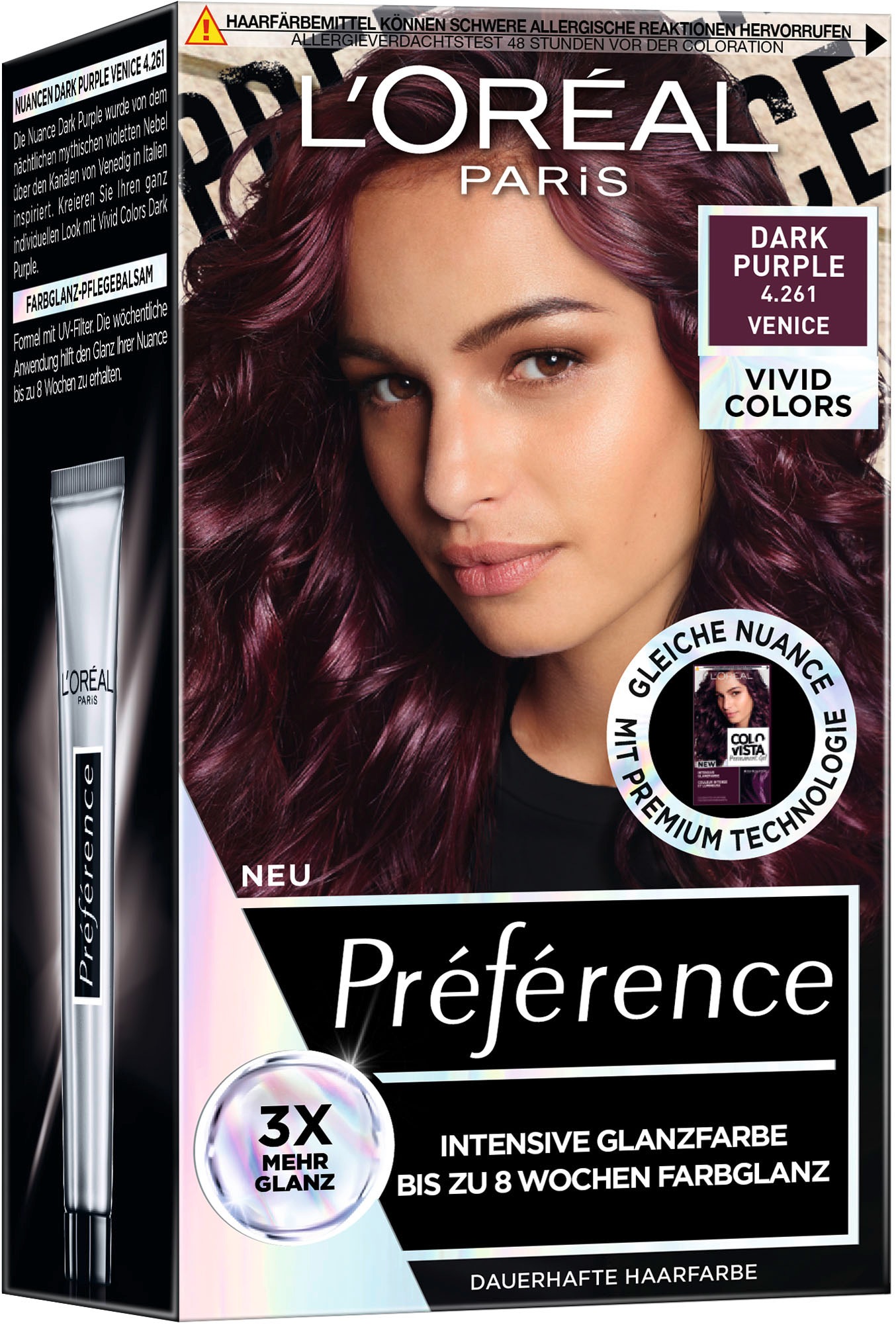 L'ORÉAL PARIS Coloration »Préférence Vivid Colors«, (Packung, 3 tlg.), mit pflegender Formel