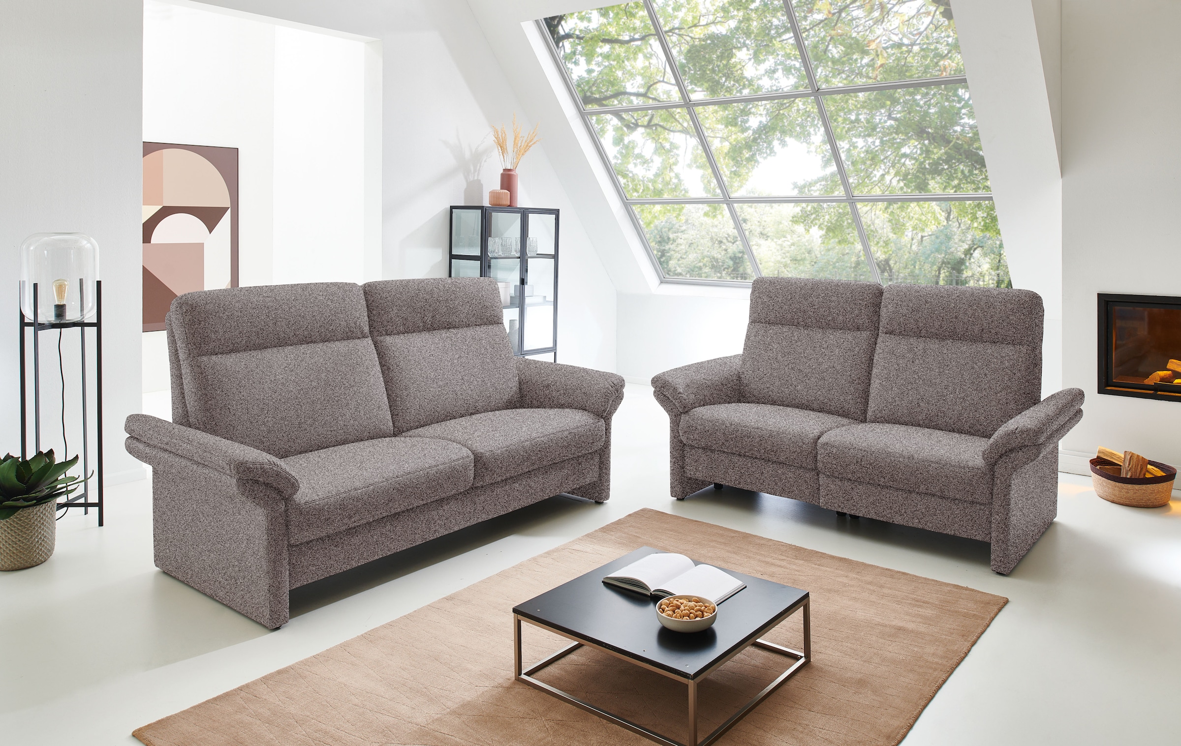 Places of Style 3-Sitzer »Senise, Breite 202 cm«, mit Armverstellung, Federkern