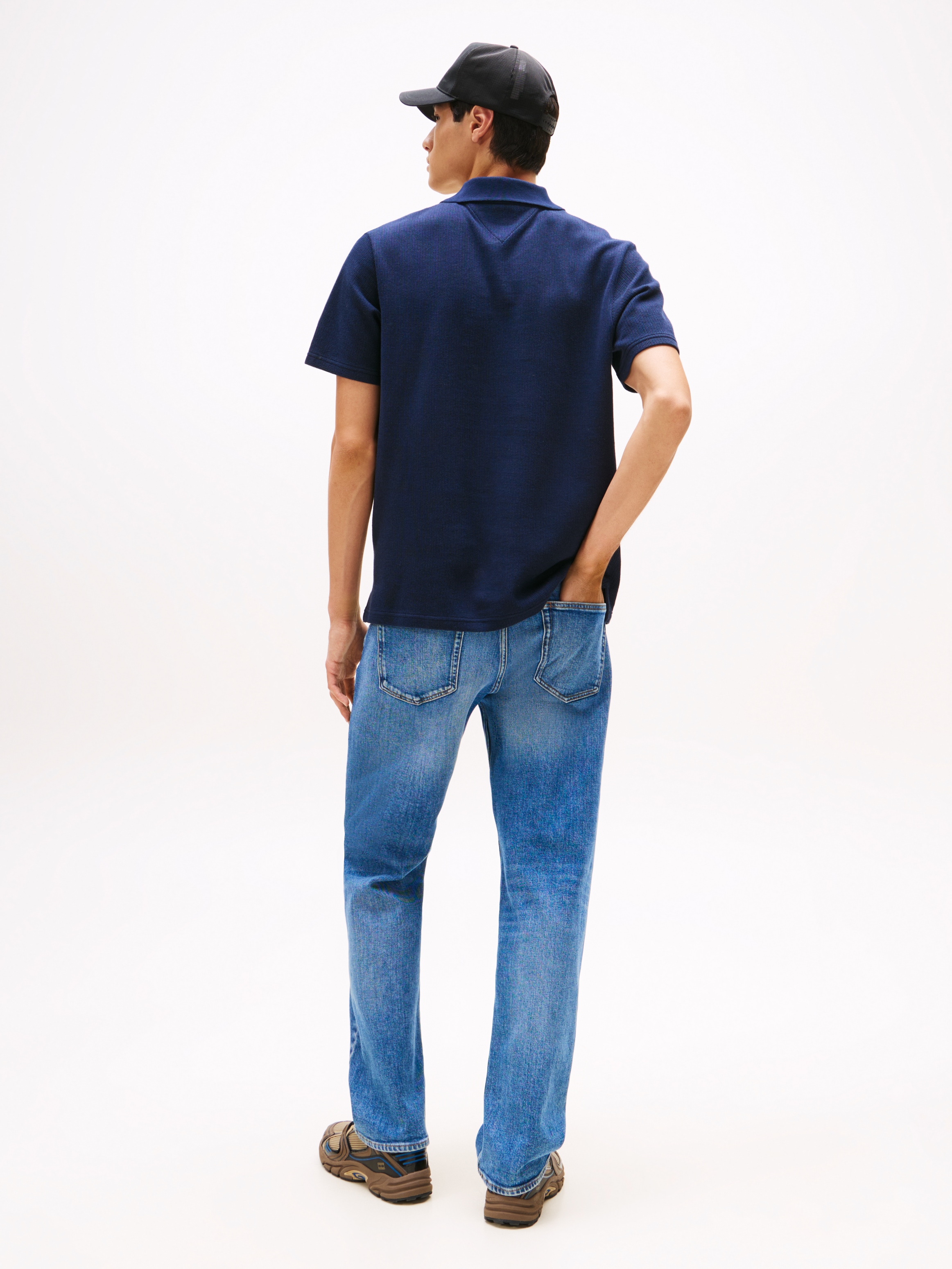 Tommy Jeans Poloshirt »TJM WAFFLE SCRIPT«, regular fit, mit Struktur, Polokragen
