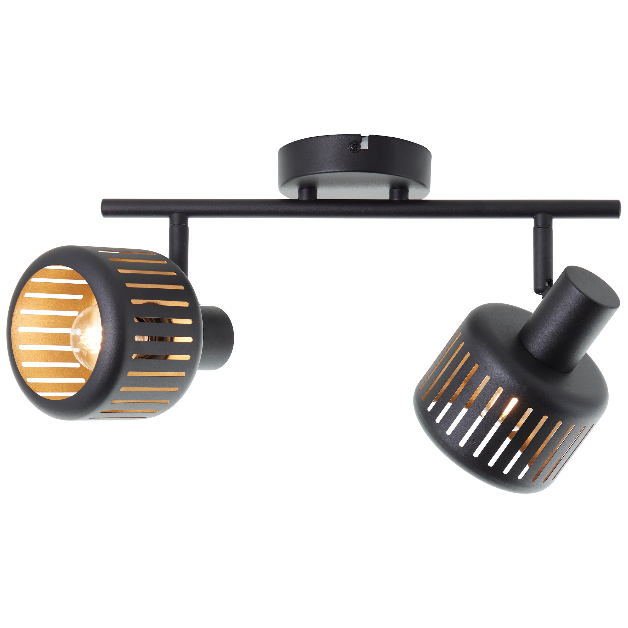 Brilliant Deckenstrahler »Tyas«, 2 flammig, Leuchtmittel E14 | ohne Leuchtmittel, Deckenspot, 23 x 39 x 11 cm, E14, schwenkbar, Aluminium, schwarz/gold