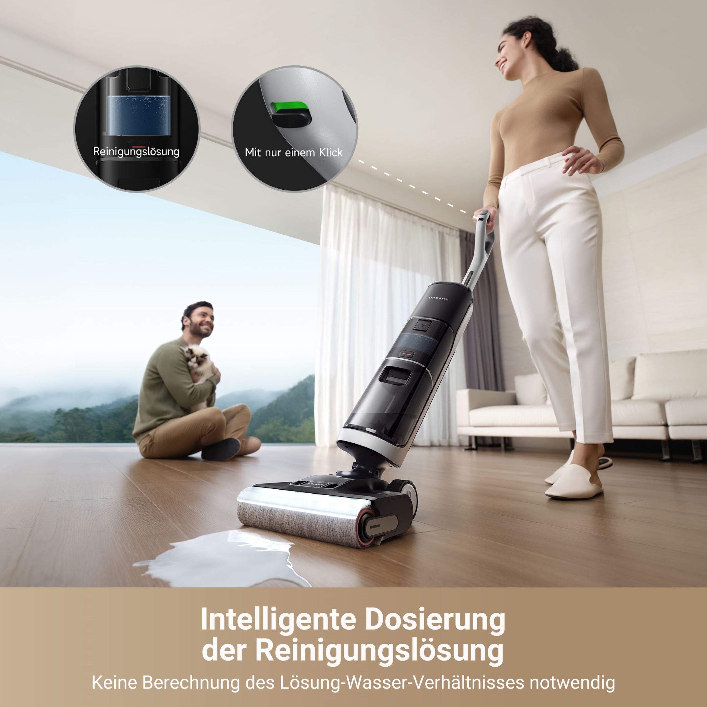Dreame Nass-Trocken-Sauger »Dreame H14 Pro mit 18.000 Pa Saugkraft«, Flexible und gründliche 180° Reinigung, schnelle Trocknung der Bürste