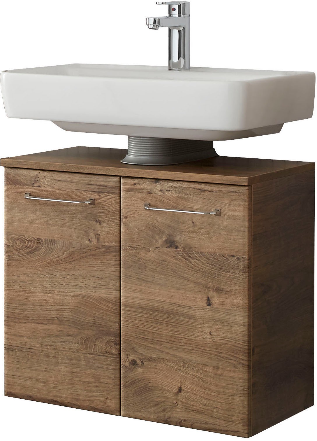 Saphir Badmöbel-Set »Quickset 943 4-teilig, Glaswaschtisch und LED-Spiegelschrank«, (Set, 4 St.), Badmöbel ohne Waschbecken, inkl. Türdämpfer, 7 Türen, 2 Schubladen