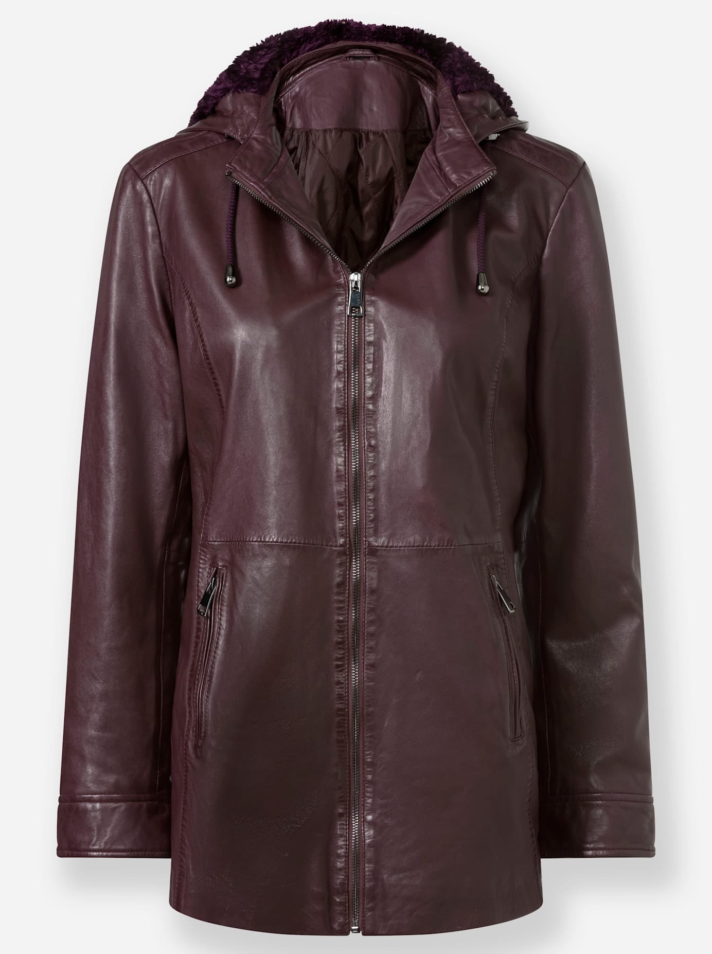 Inspirationen Lederjacke, mit Kapuze