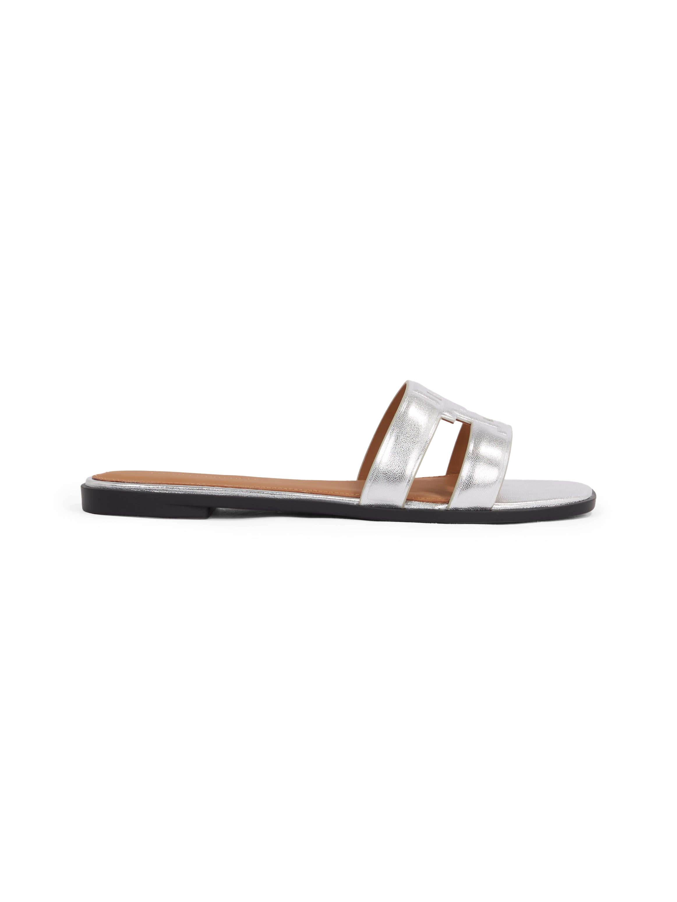 Tommy Hilfiger Pantolette »TH LOGO STRAP METALLIC MULE«, Blockabsatz, Sommerschuh, Flats, Bequemschuh mit TH-Logo