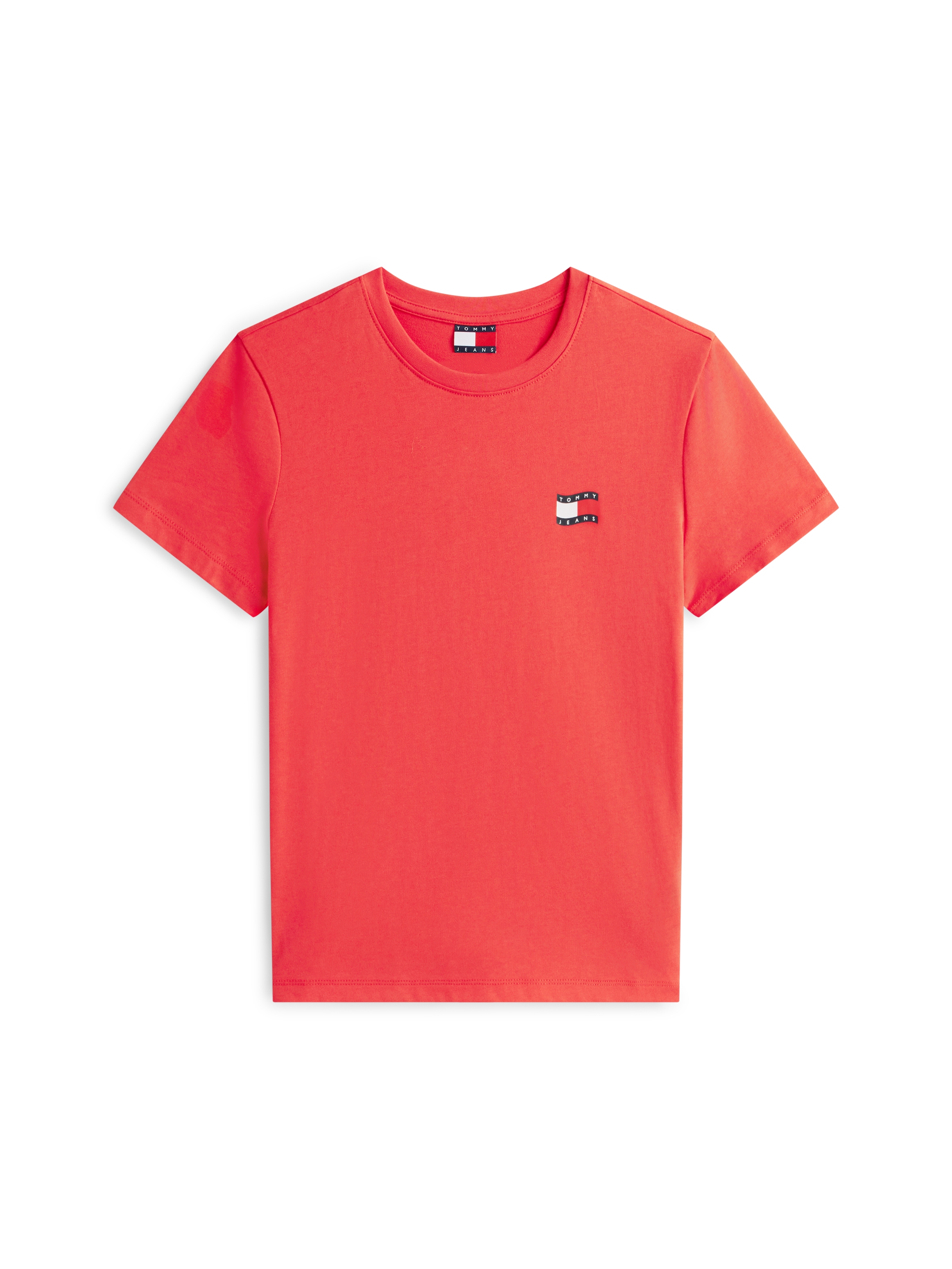 Tommy Jeans Kurzarmshirt »TJW REG WAVY FLAG SS TEE EXT« Tommy Flag-Badge auf Brust, Jersey aus reiner Baumwolle
