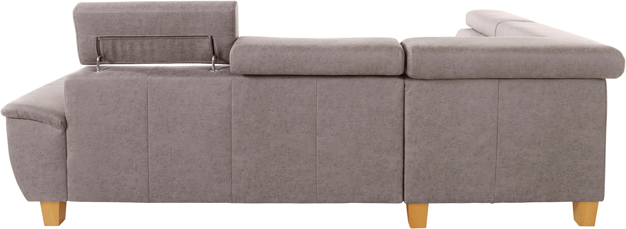 exxpo - sofa fashion Ecksofa »Enya, aufwendige Detailverarbeitung, hoher Sitzkomfort, bequem, L-Form«, mit Kopfteilverstellung, wahlweise Bettfunktion u. Bettkasten