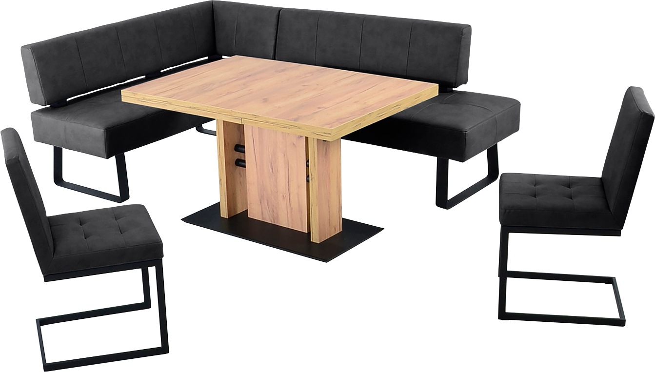 K+W Komfort & Wohnen Essgruppe »Spider II«, (4 tlg.), langer Schenkel wahweise in 2 Breiten, 2 Freischwinger, 1 Tisch