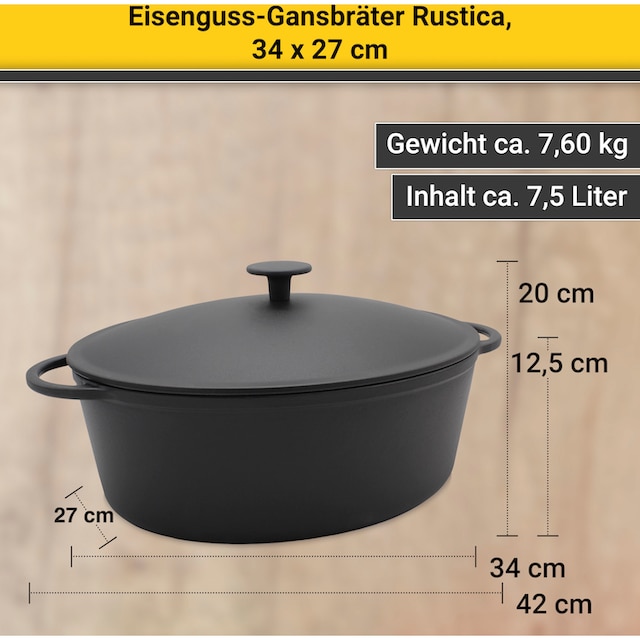 OTTO Bräter Shop Induktion Liter, 7,5 Eisenguss-Emaille, Online Krüger im bestellen »Rustica«,