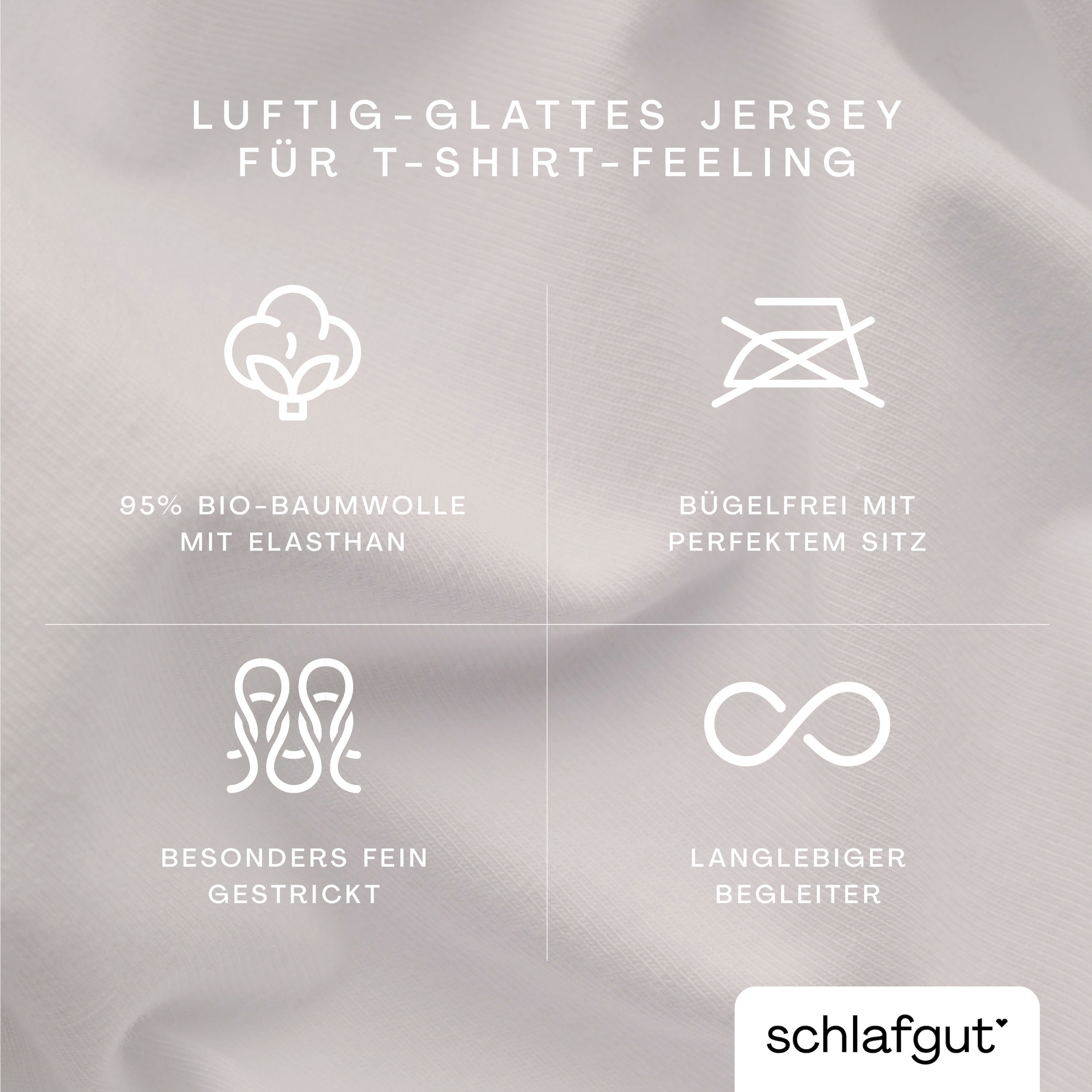 Schlafgut Bettbezug »Premium Bettbezug Knitted Jersey (1 St)« Ton-in-Ton Reißverschluss, Bio-Baumwolle mit Elasthan, Uni, OEKO Tex