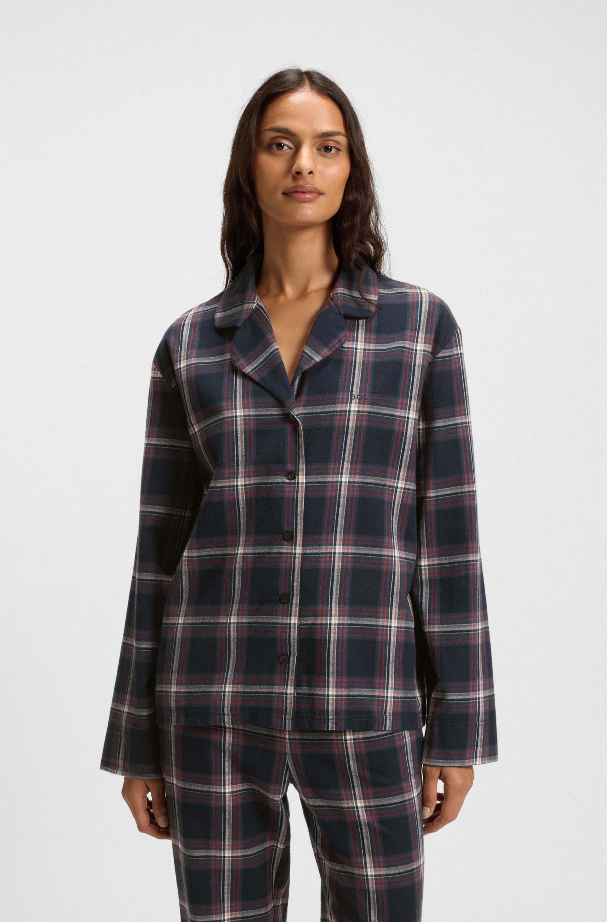 BOSS Pyjama »Holiday Long Set«, kariert, normale Passform