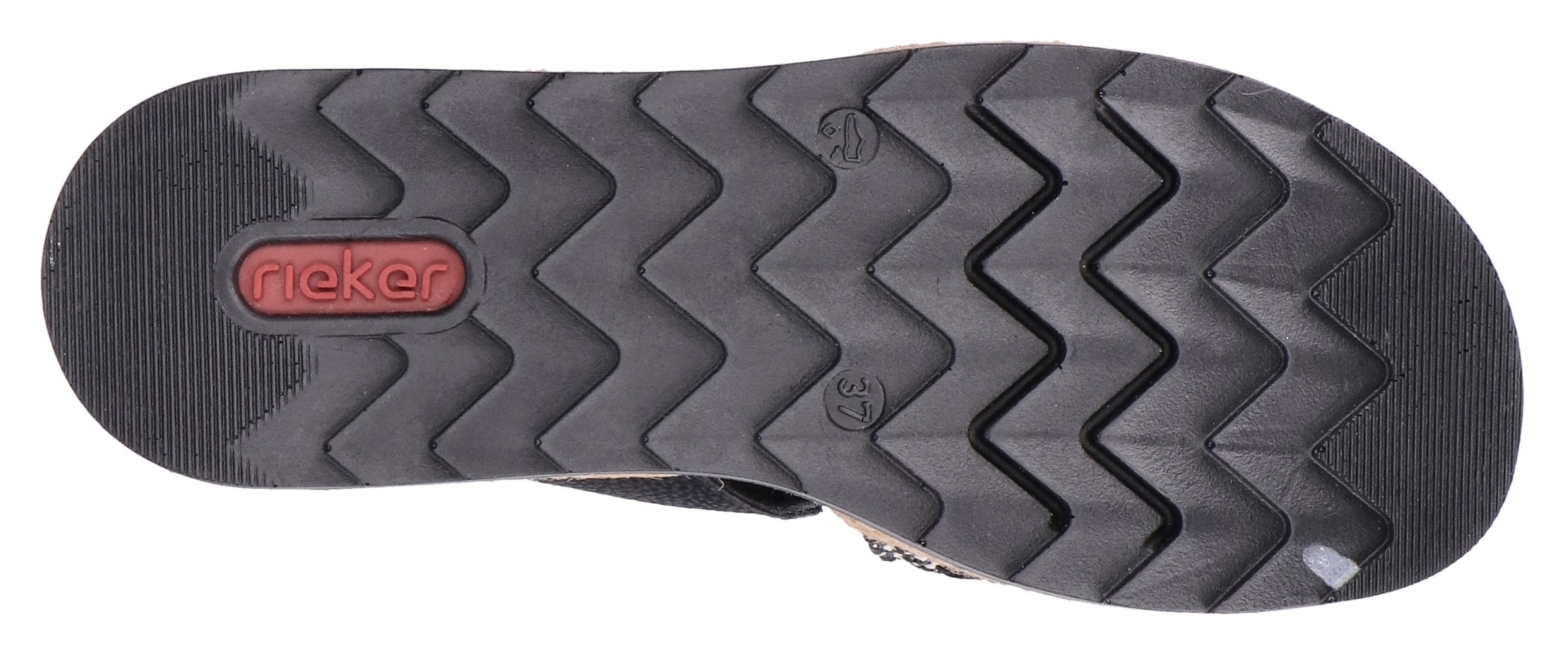 Rieker Keilpantolette, Sommerschuh, Strandschuh, Urlaubschuh, Plateau, mit Stretcheinsatz