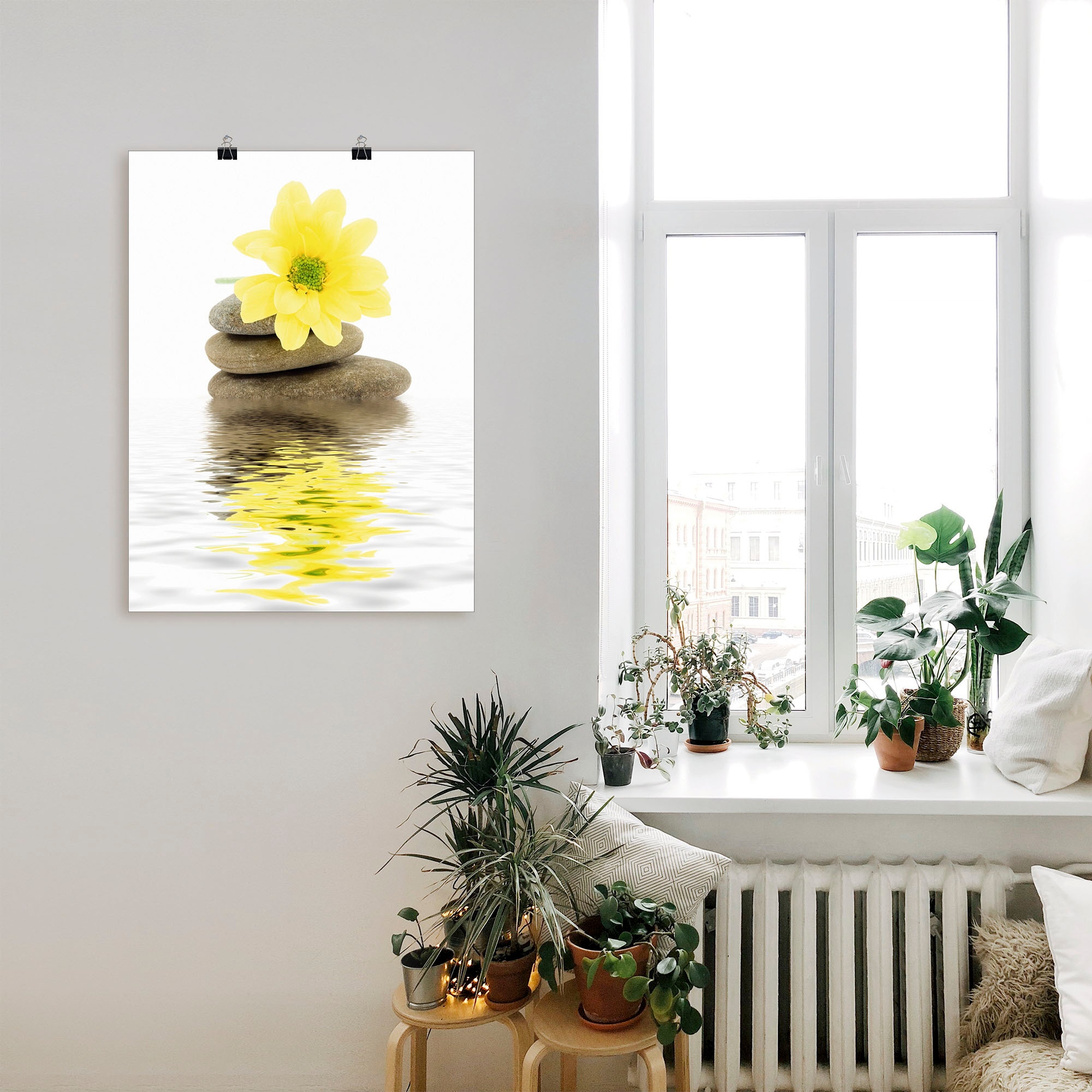 Artland Wandbild »Zen Spa Steine mit Blumen II« Zen 1 Stk. tlg. als Leinwandbild, Poster in verschied. Größen