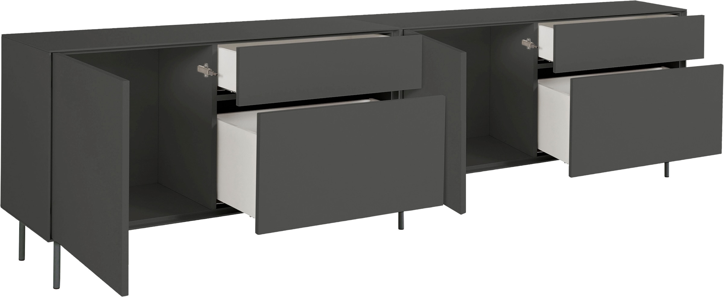 LeGer Home by Lena Gercke Lowboard »Essentials«, (2 St.), Breite: 254cm, MDF lackiert, Push-to-open-Funktion
