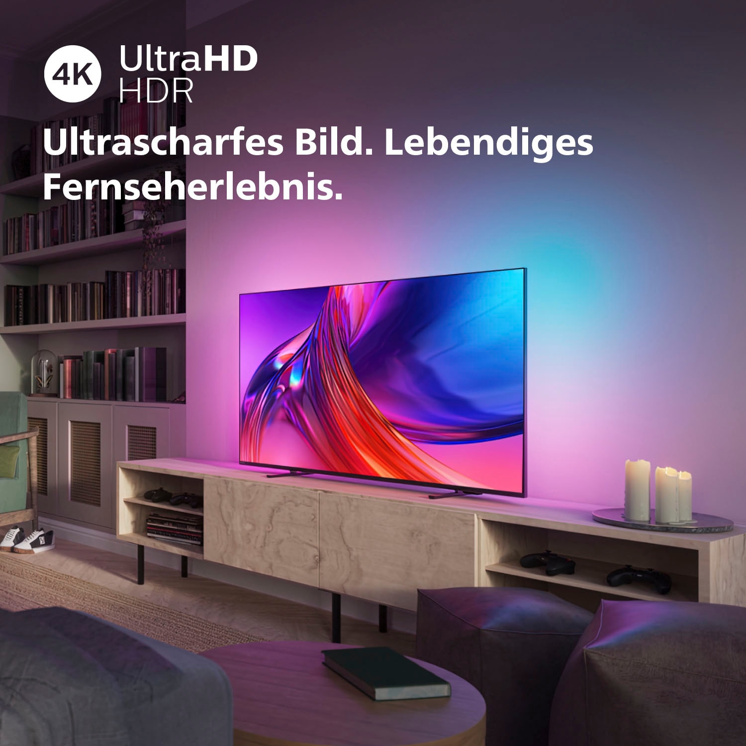 Philips LED-Fernseher, 108 cm/43 Zoll, 4K Ultra HD, Android TV-Google TV-Smart-TV, 3-seitiges Ambilight