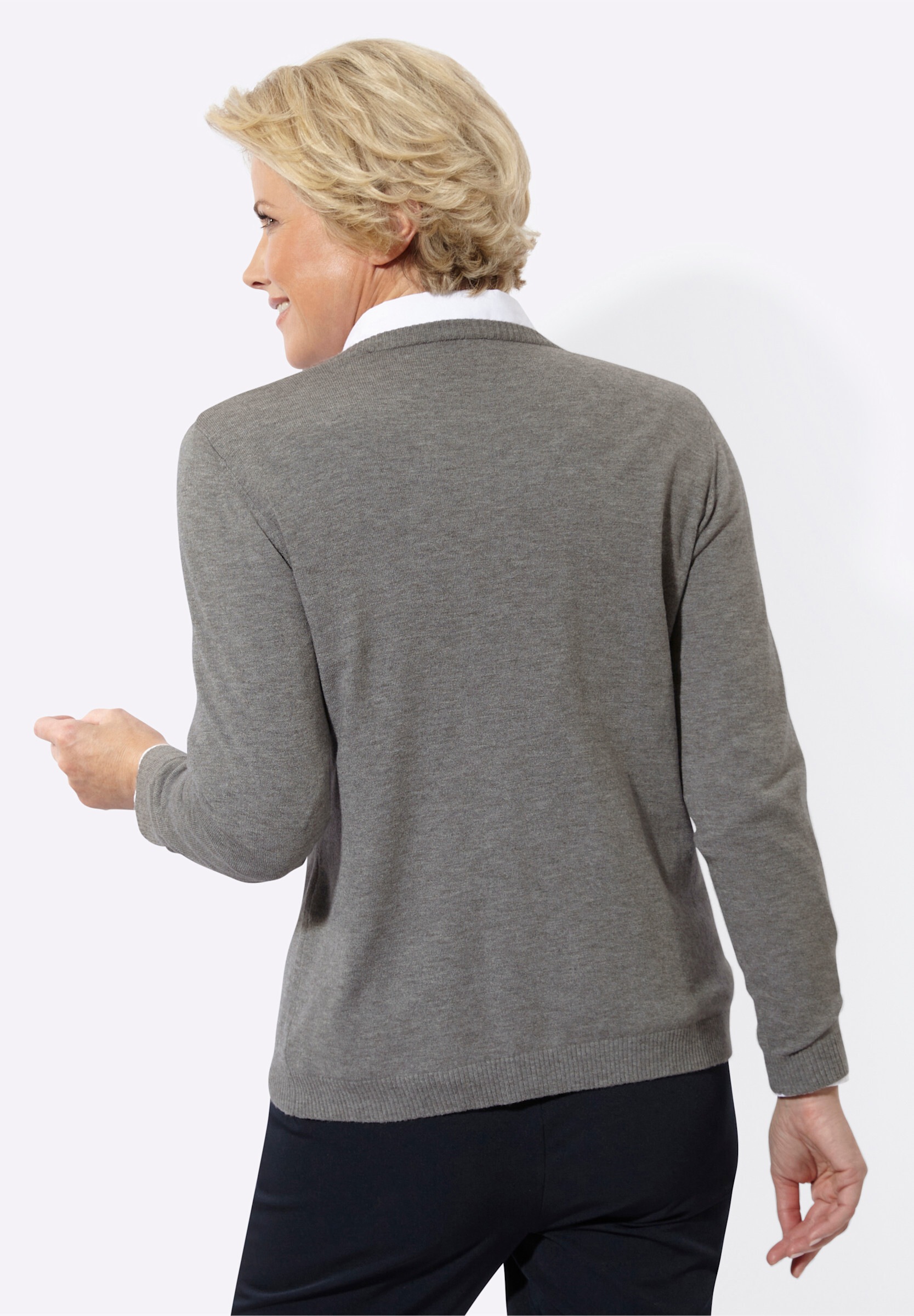 Witt Strickjacke »Strickjacke Strickjacke mit Ajourmuster und Glitzersteinchen«