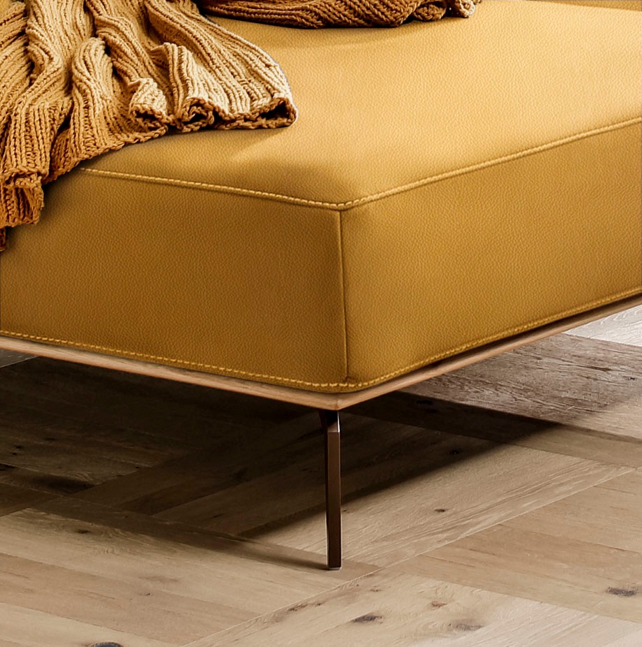 W.SCHILLIG Ecksofa »run, Designsofa mit tollem Sitzkomfort, bequem, L-Form«, mit Holzsockel, Füße in Bronze pulverbeschichtet, Breite 319 cm