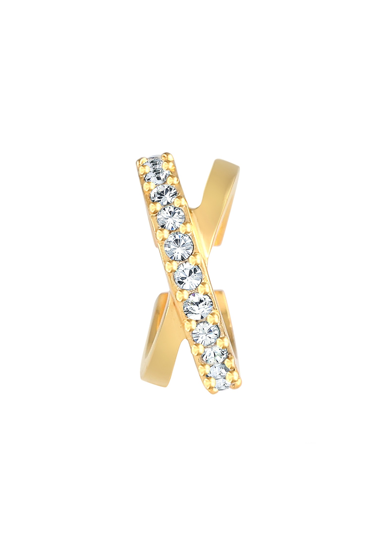 Elli Ohrklemme »Ohrringe Earcuff Gekreuzt Kristalle 925 Silber«