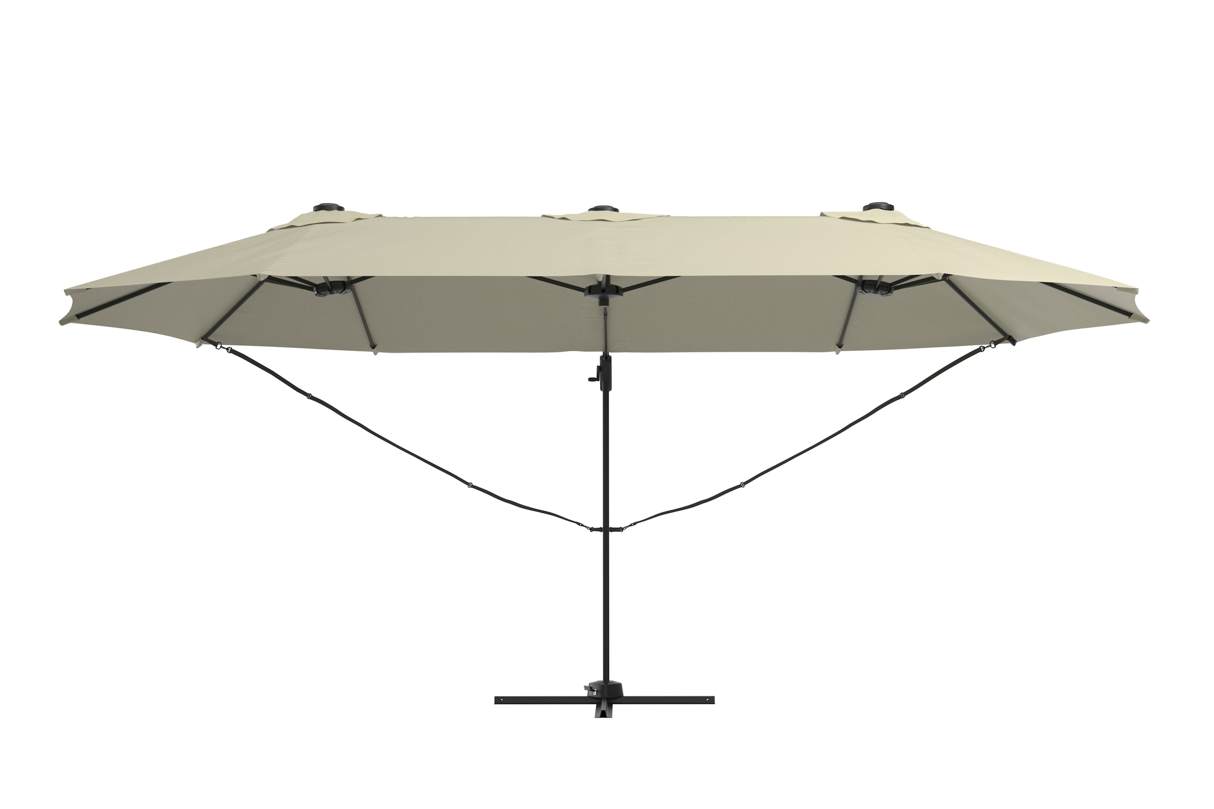 KONIFERA Ampelschirm »»Elba« Twin in anthrazit oder creme erhältlich«, BxLxH: 455x263x237 cm, um 360° drehbar