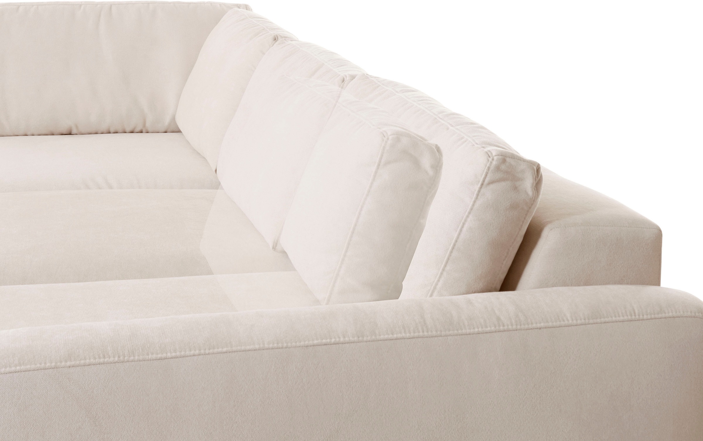 Places of Style Ecksofa »Bloomfield, L-Form«, extra tiefe Sitzfläche, wahlweise mit Sitztiefenverstellung