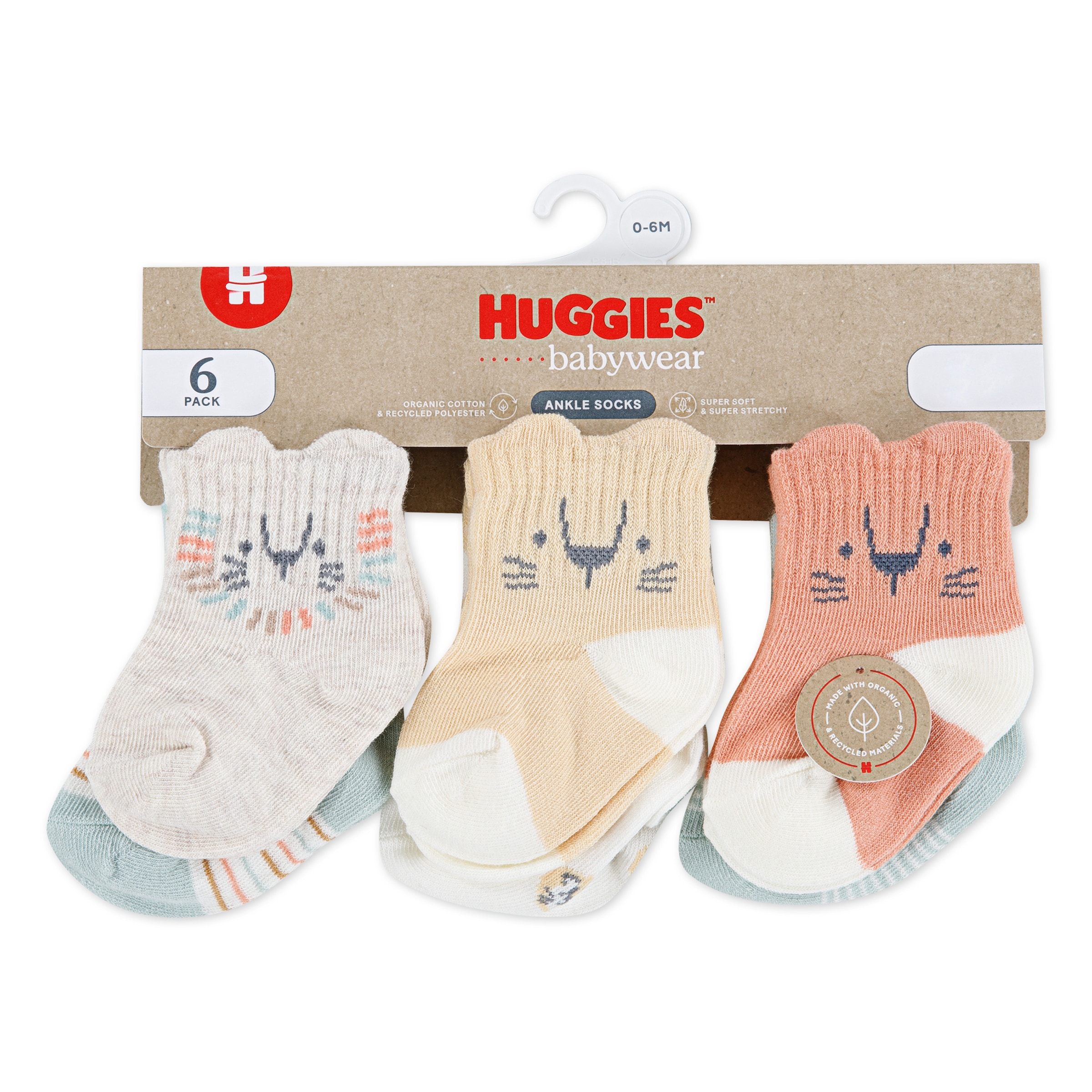 HUGGIES babywear Socken »HGHB 6PK SOCK« Packung, 6 Paar tlg. mit Stickerei