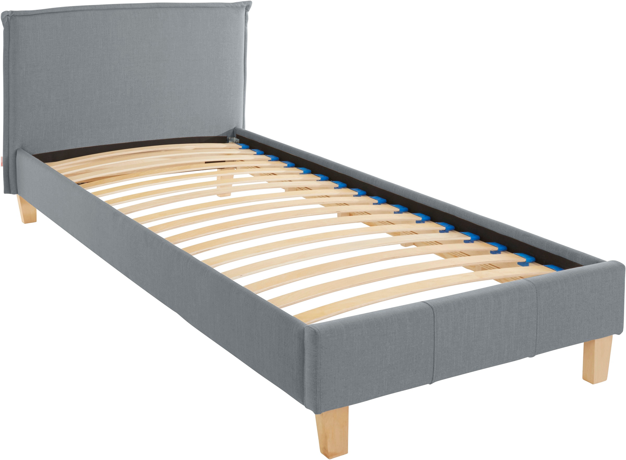 OTTO products Polsterbett »Heddi« in 5 Breiten: von 90cm-200cm,  Biese am Kopfteil,  Strukturstoff