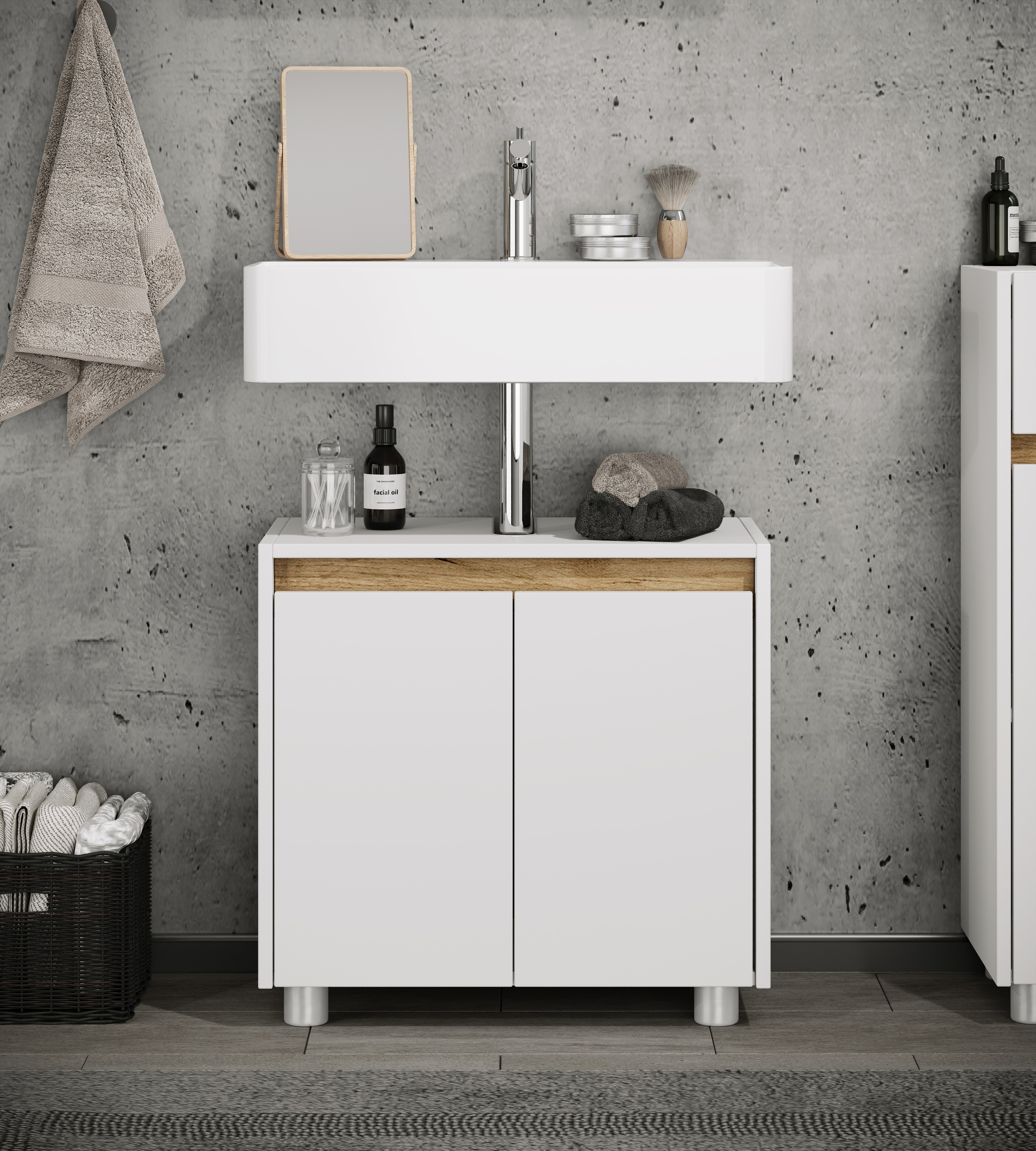 VCM Waschbeckenschrank »Holz Badschrank Badunterschrank Waschbecken Cosila« 1 Stk. tlg.