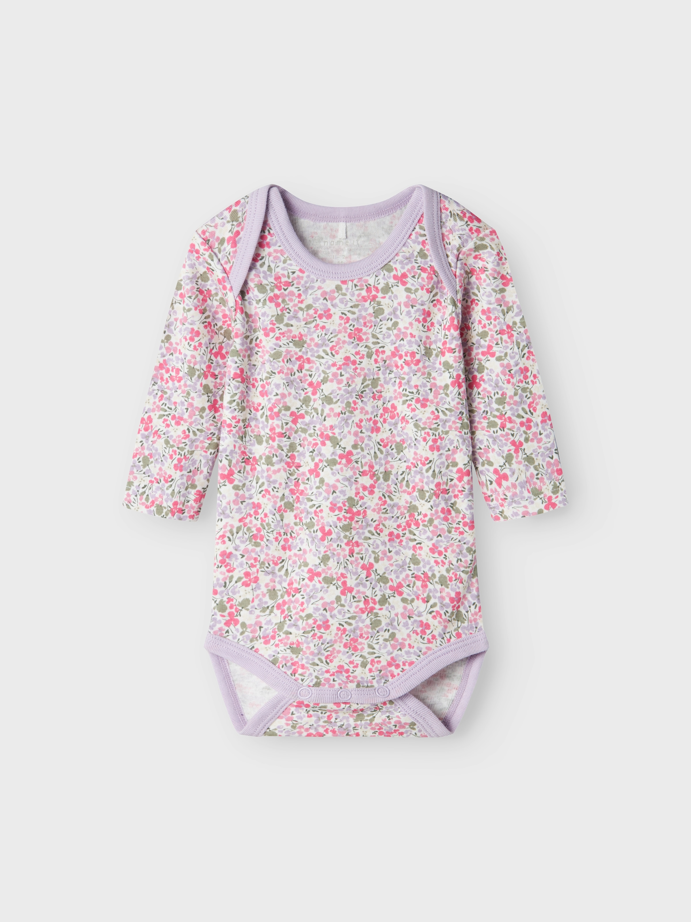 Name It Langarmbody »NBFBODY 3P LS LILAC PETIT FLOWER NOOS«