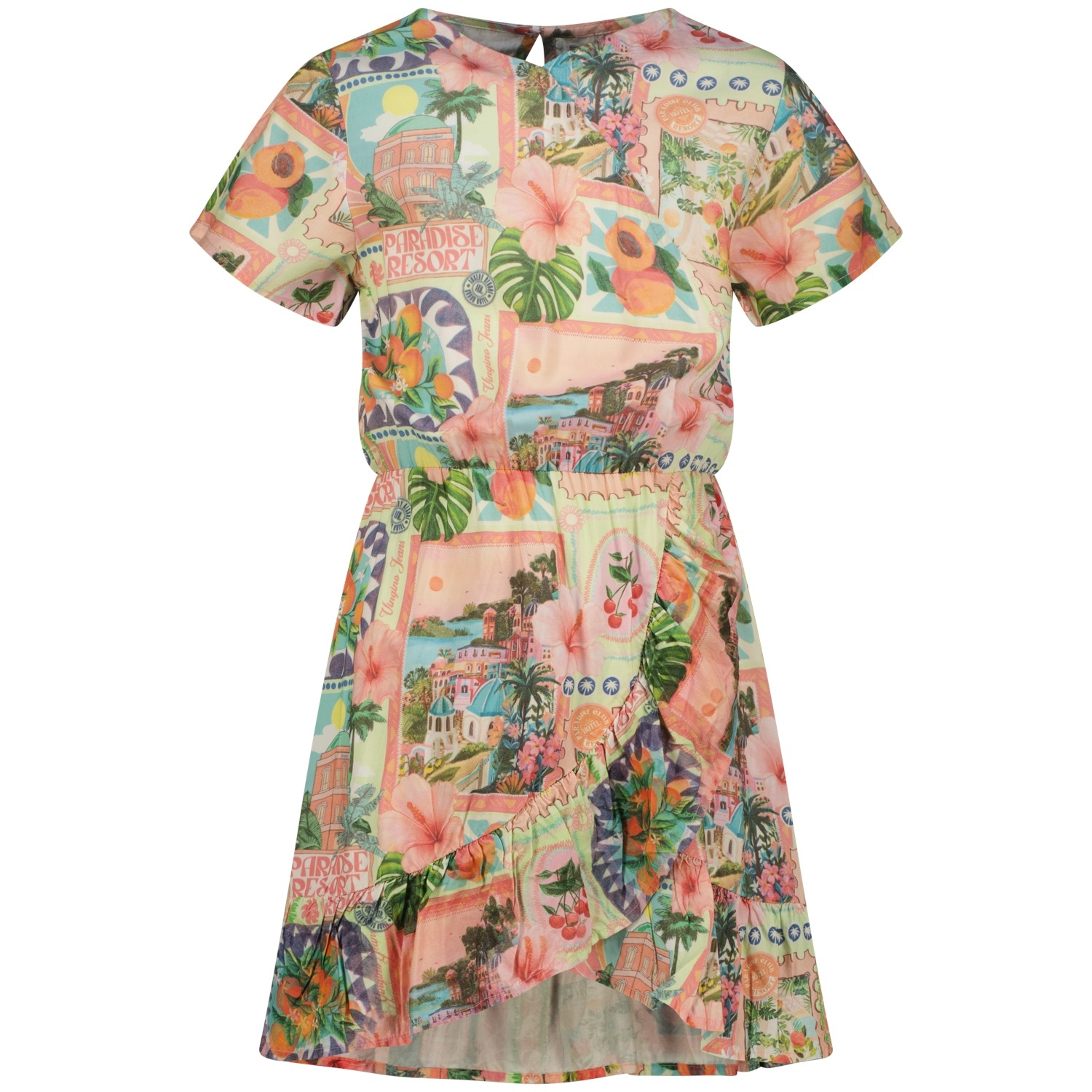 Vingino Sommerkleid Ohne Taschen mit Allover-Muster und Rüschen