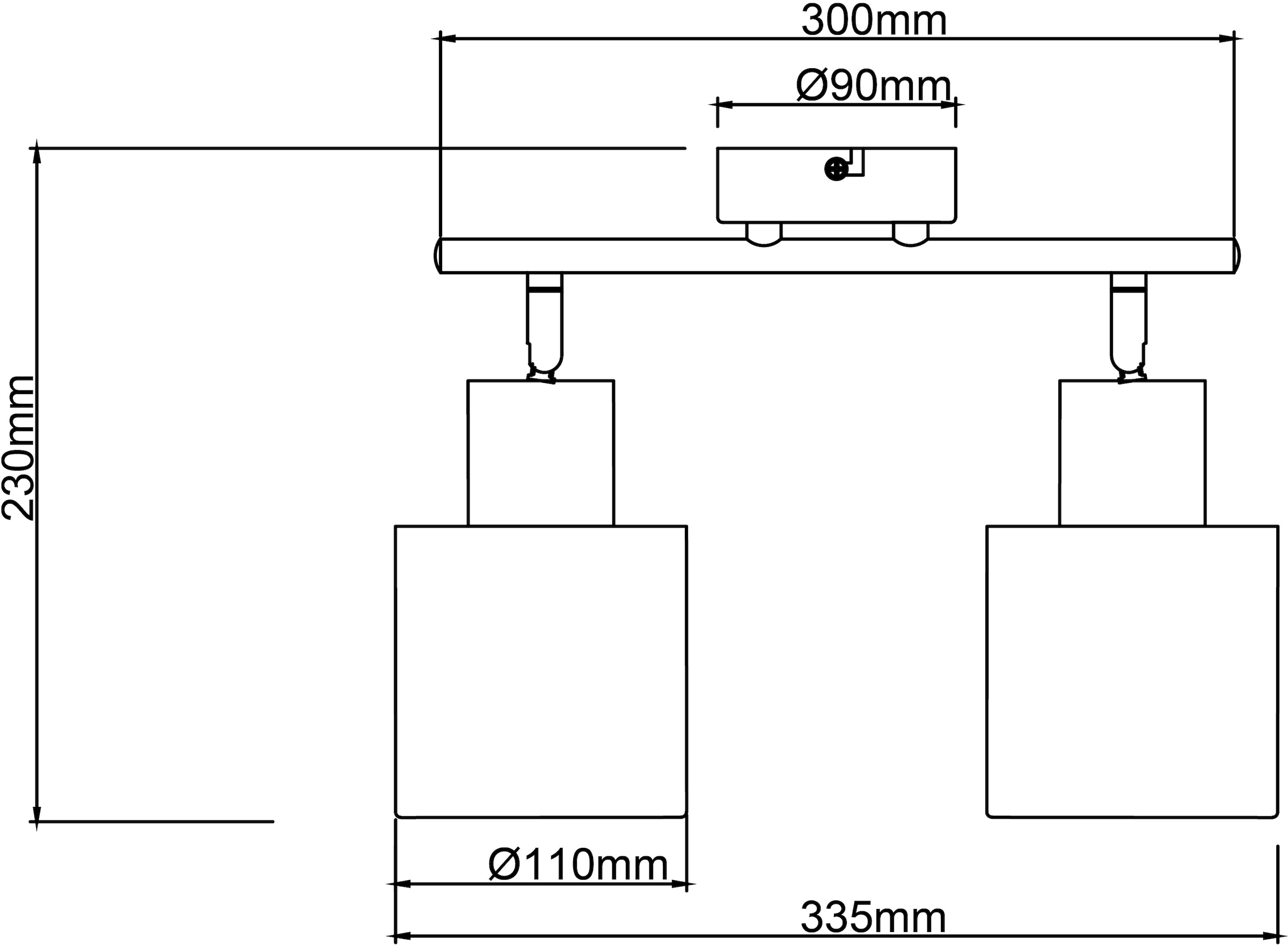 Brilliant Deckenstrahler »Weald«, 2 flammig, Leuchtmittel E27 | ohne Leuchtmittel, Deckenspot mit rauchfarbenen Glas Schirmen - 2 x E27 max. 40 W